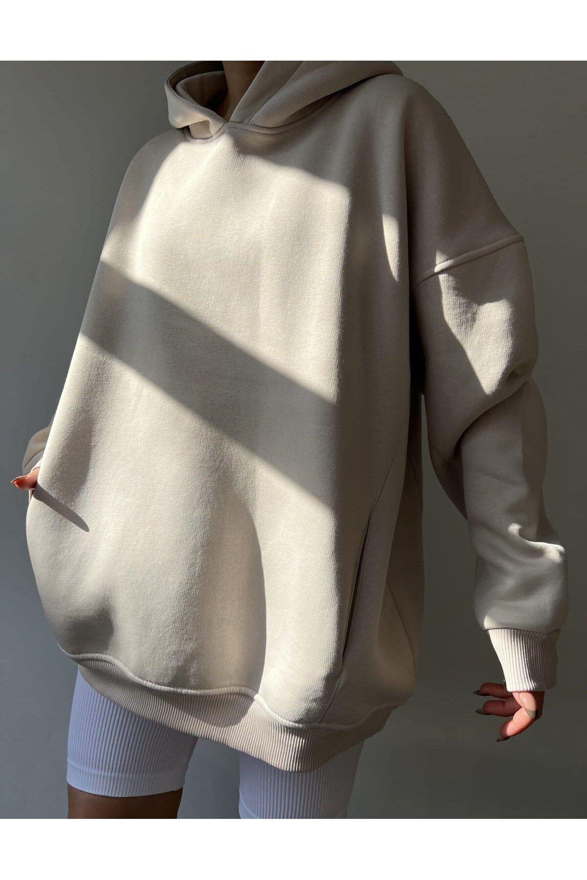 Mai Collection Boundaries Bone Hoodie Sweatshirt