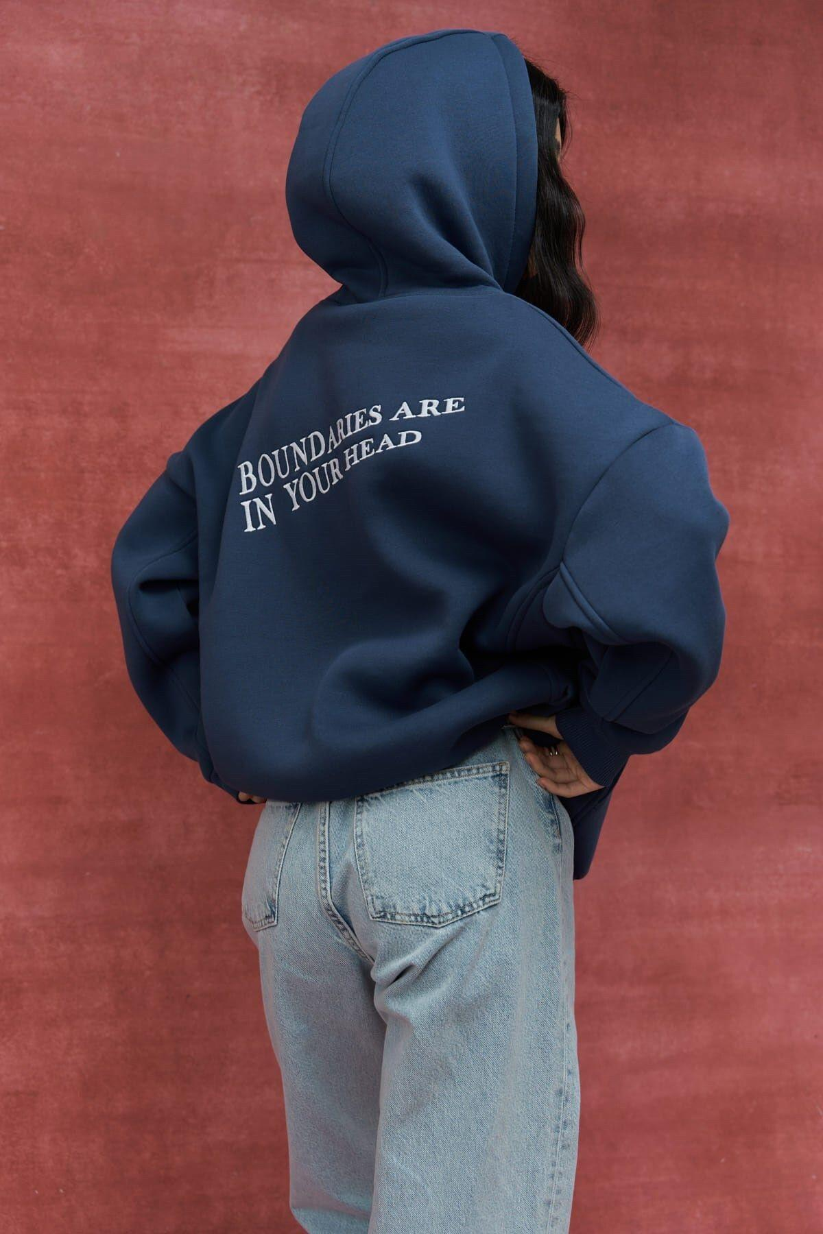 Bounslim Fities Blue Hoodie Sweatshirt