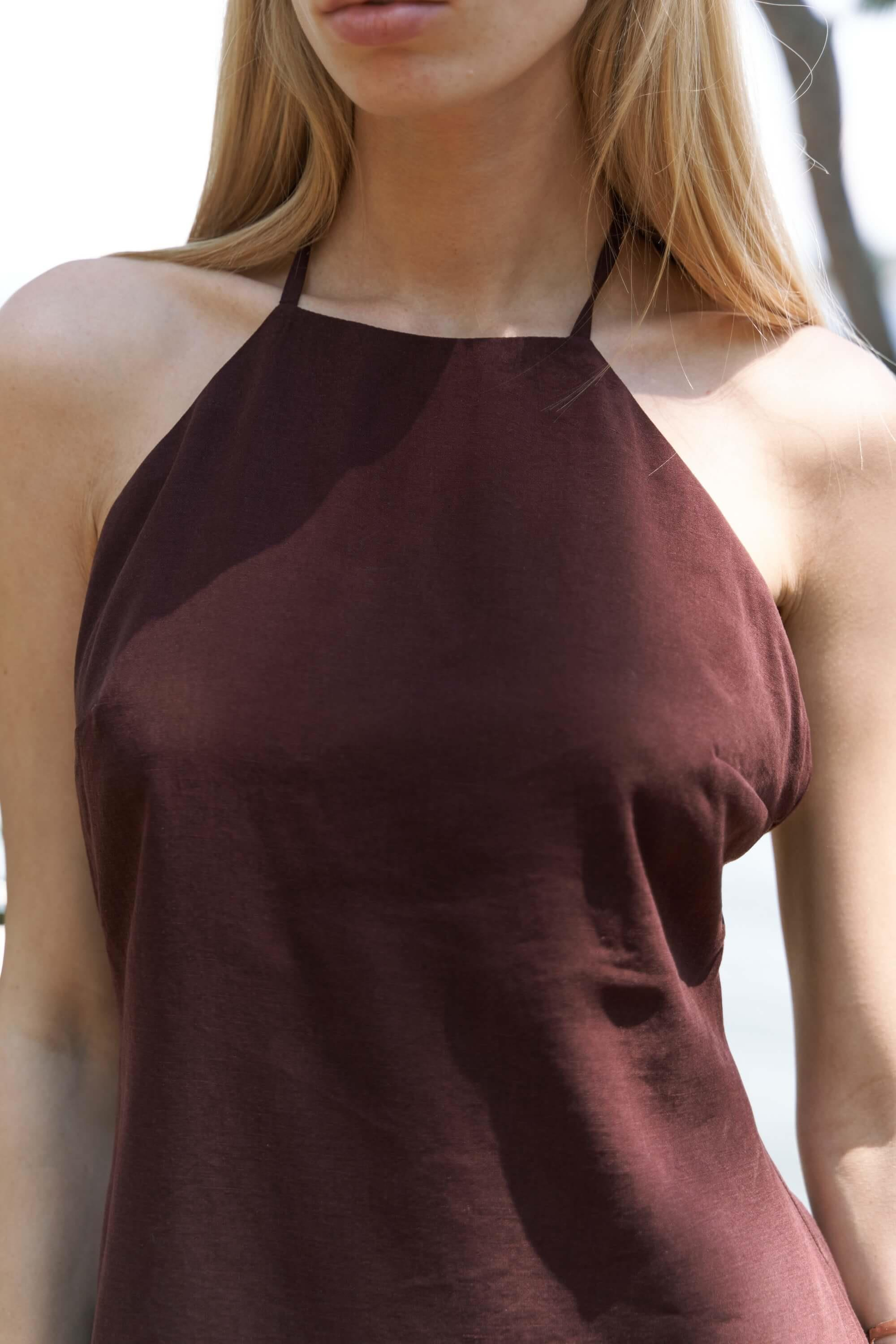Breagha Bağlamalı Bordo Mini Elbise