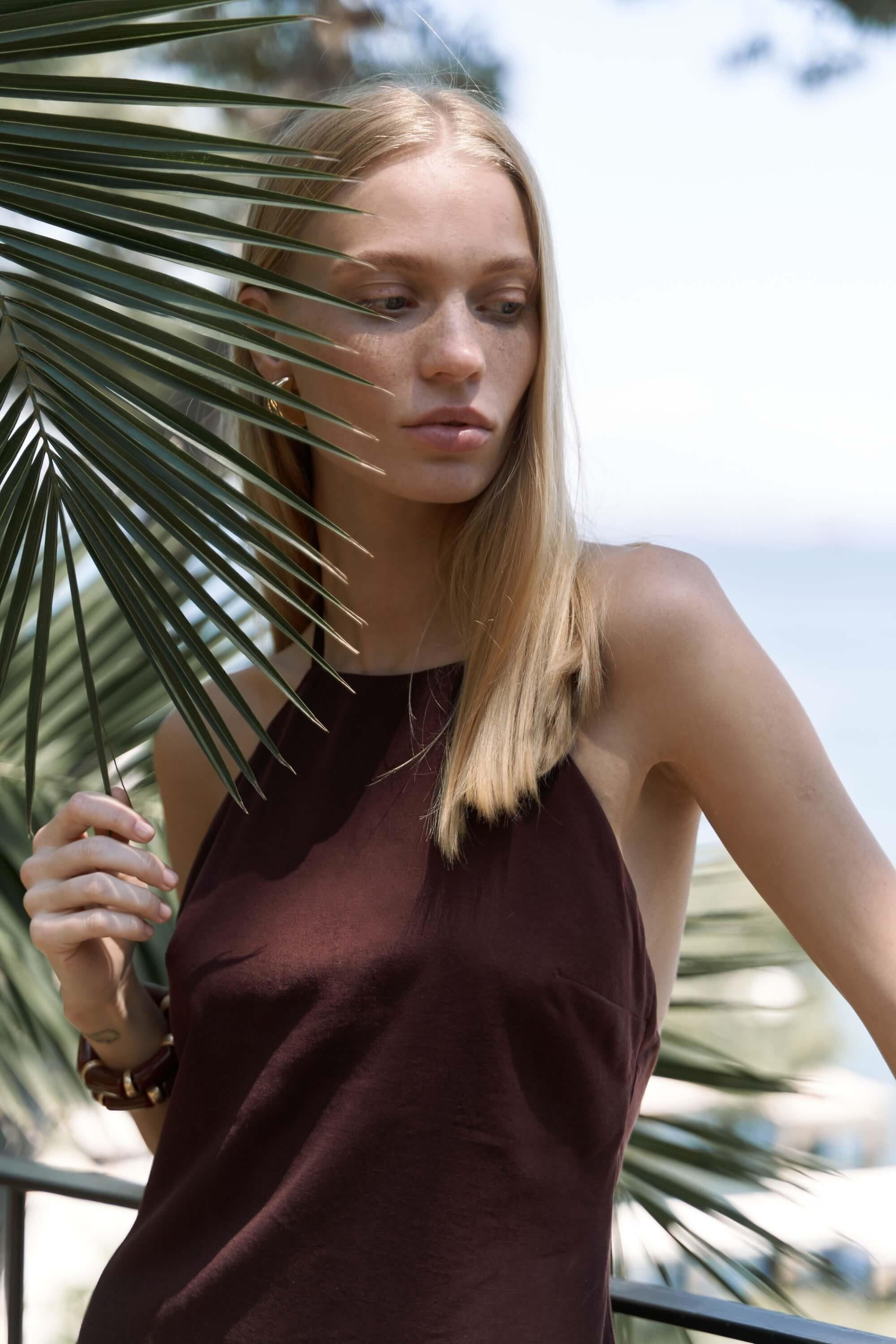 Breagha Bağlamalı Bordo Mini Elbise