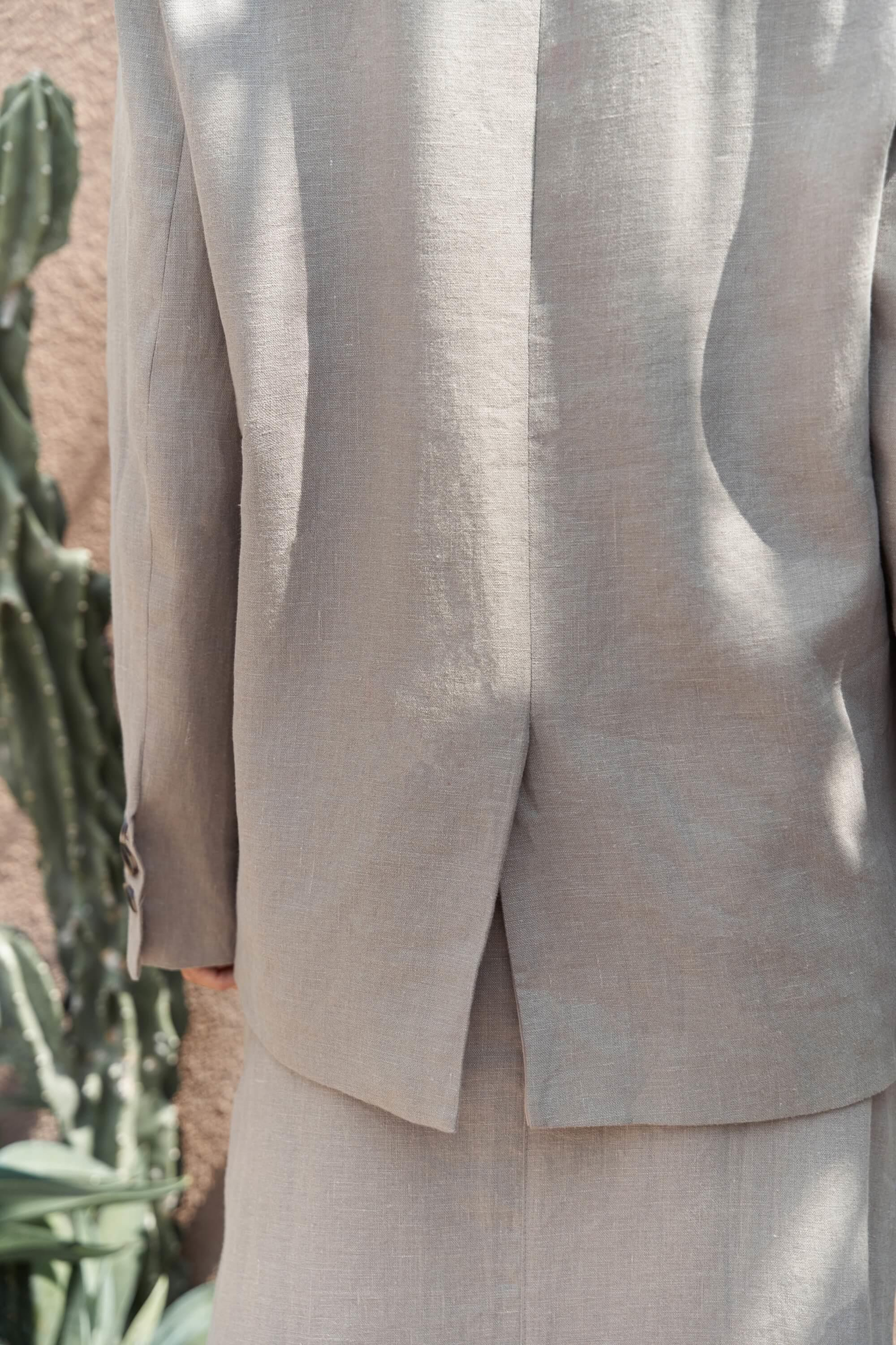 Brenna Dark Gray Linen Blazer 
