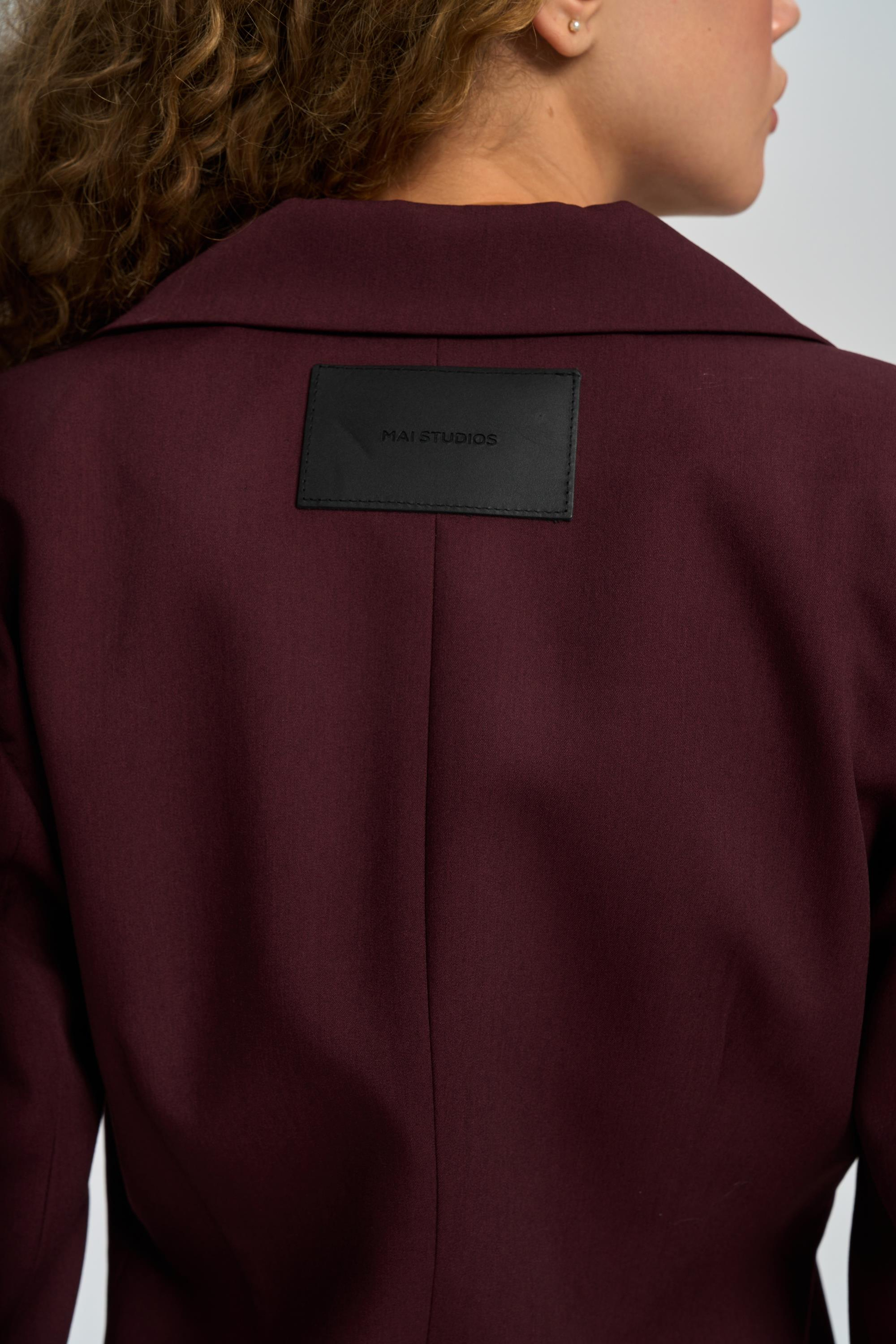 Briella Waist-Fitted Burgundy Blazer