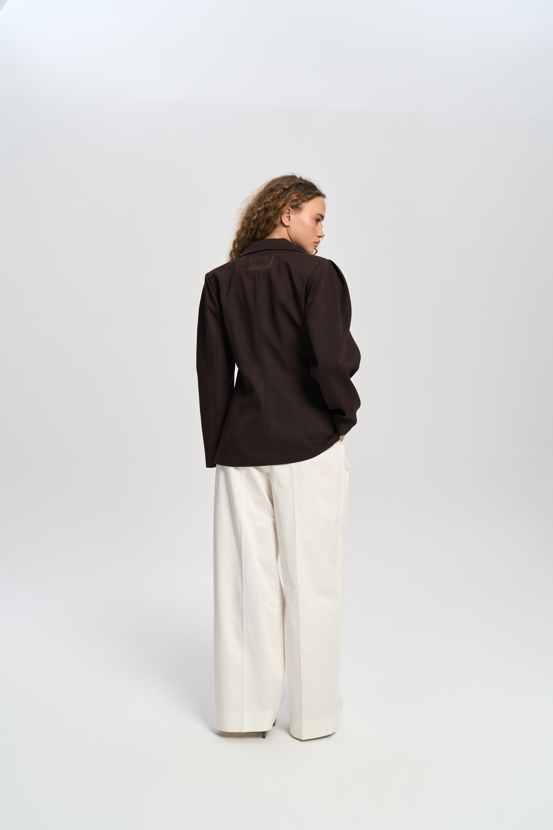 Briella Waist-Fitted Brown Blazer