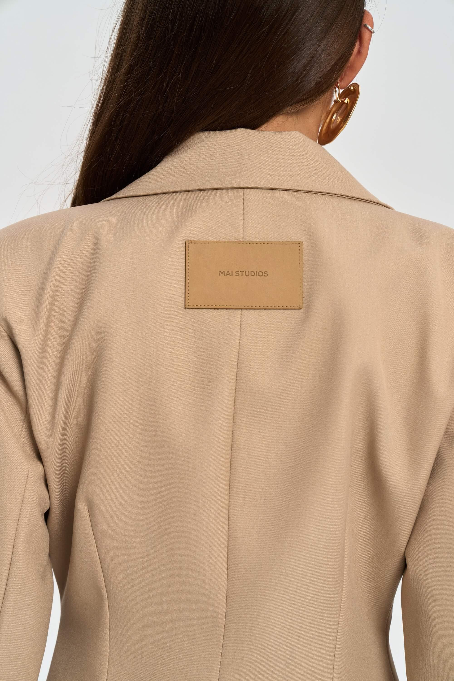 Briella Waist-Fitted Taupe Blazer