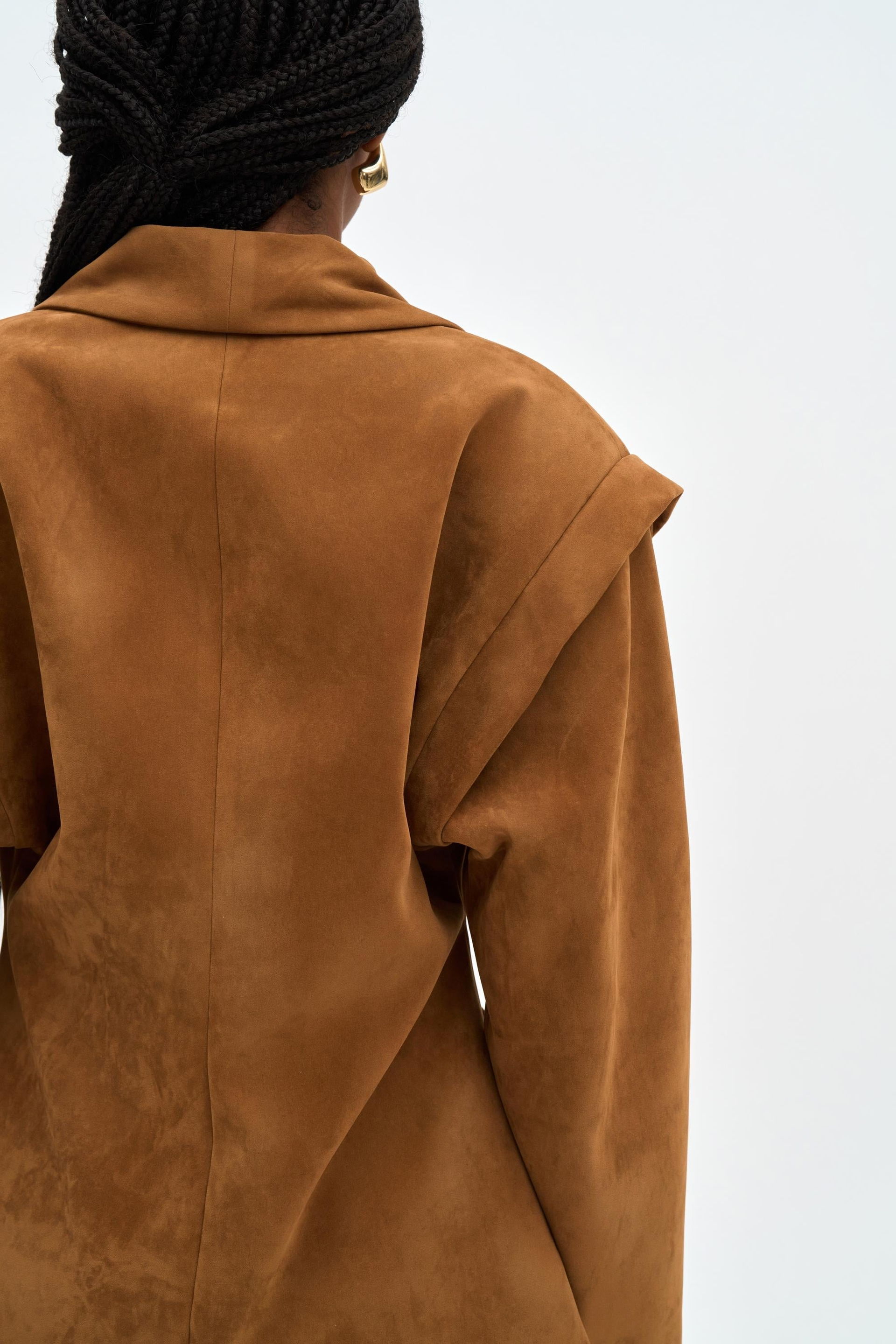 Bronte Omuz Detaylı Camel Blazer