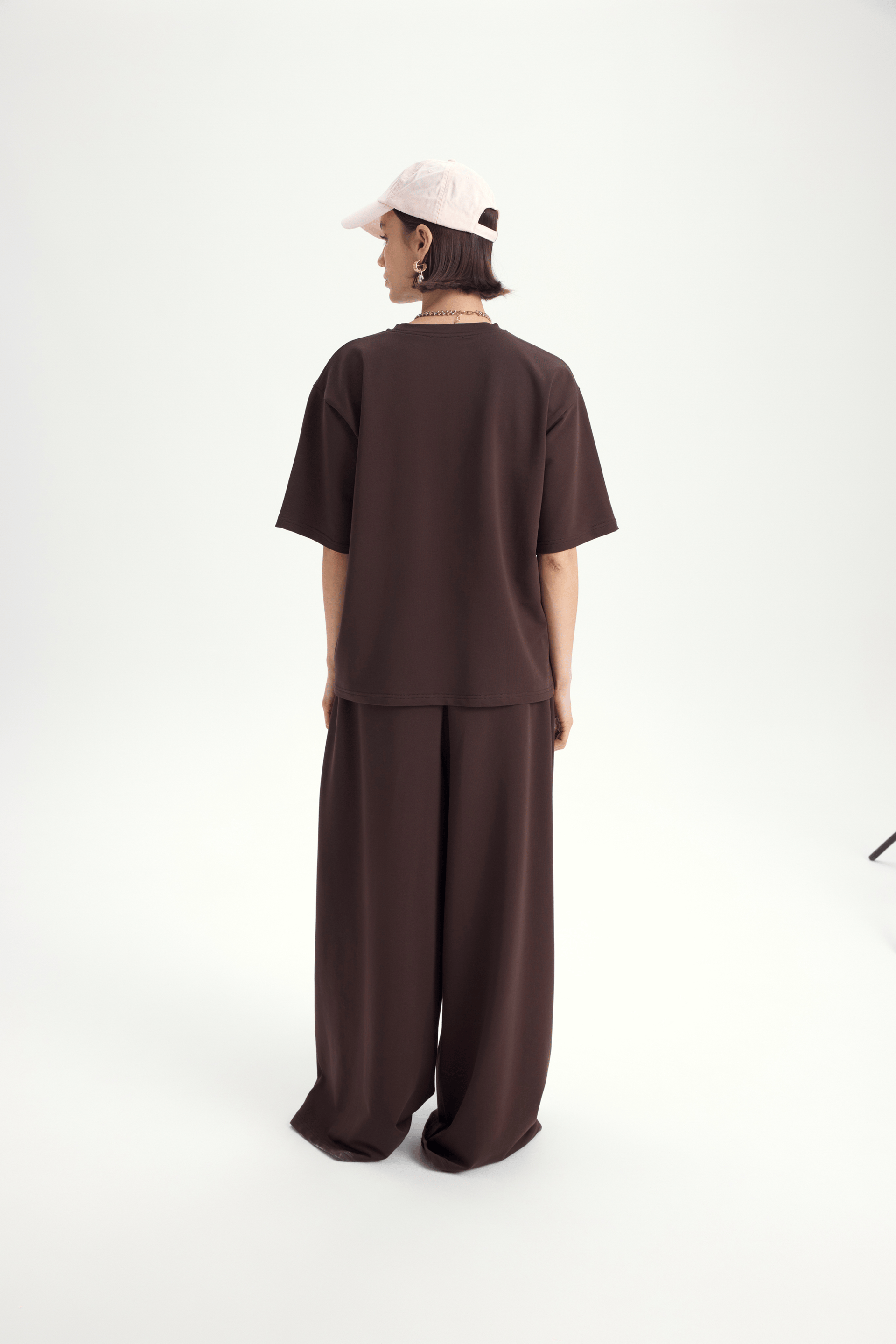 Bruges Oversize Kahve T-Shirt Eşofman Takım
