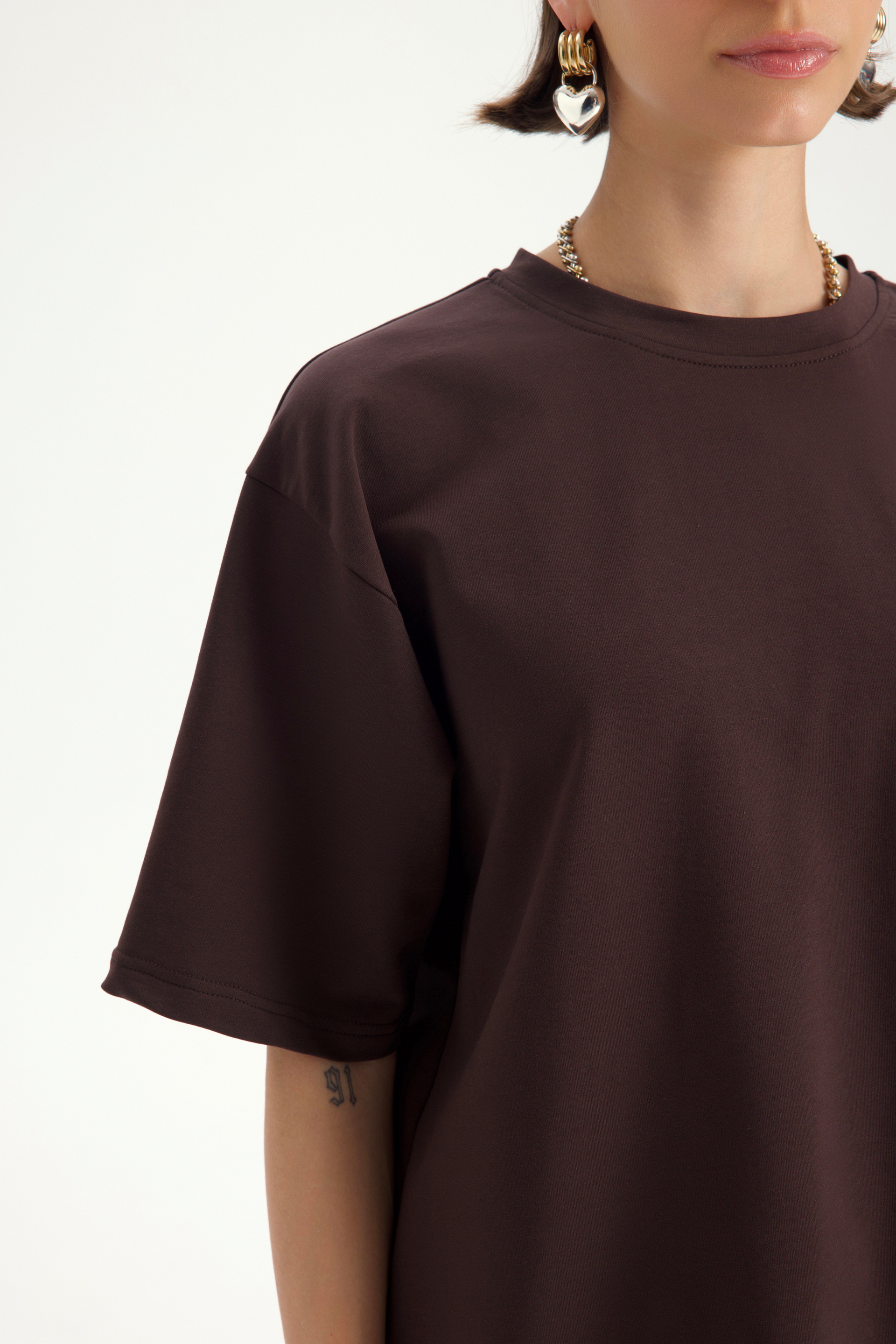 Bruges Oversize Kahve T-Shirt Eşofman Takım