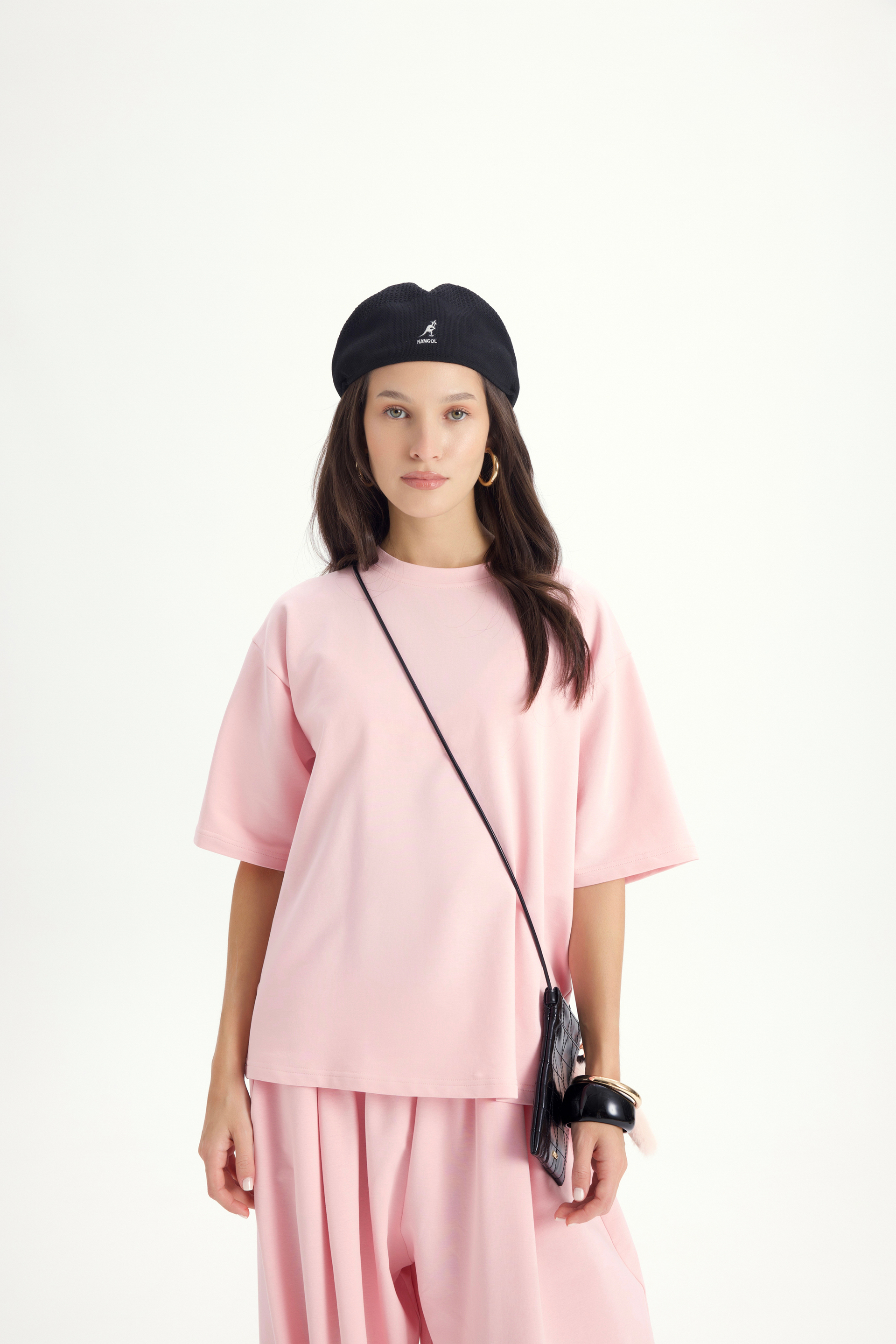 Bruges Oversize Pembe T-Shirt Eşofman Takım