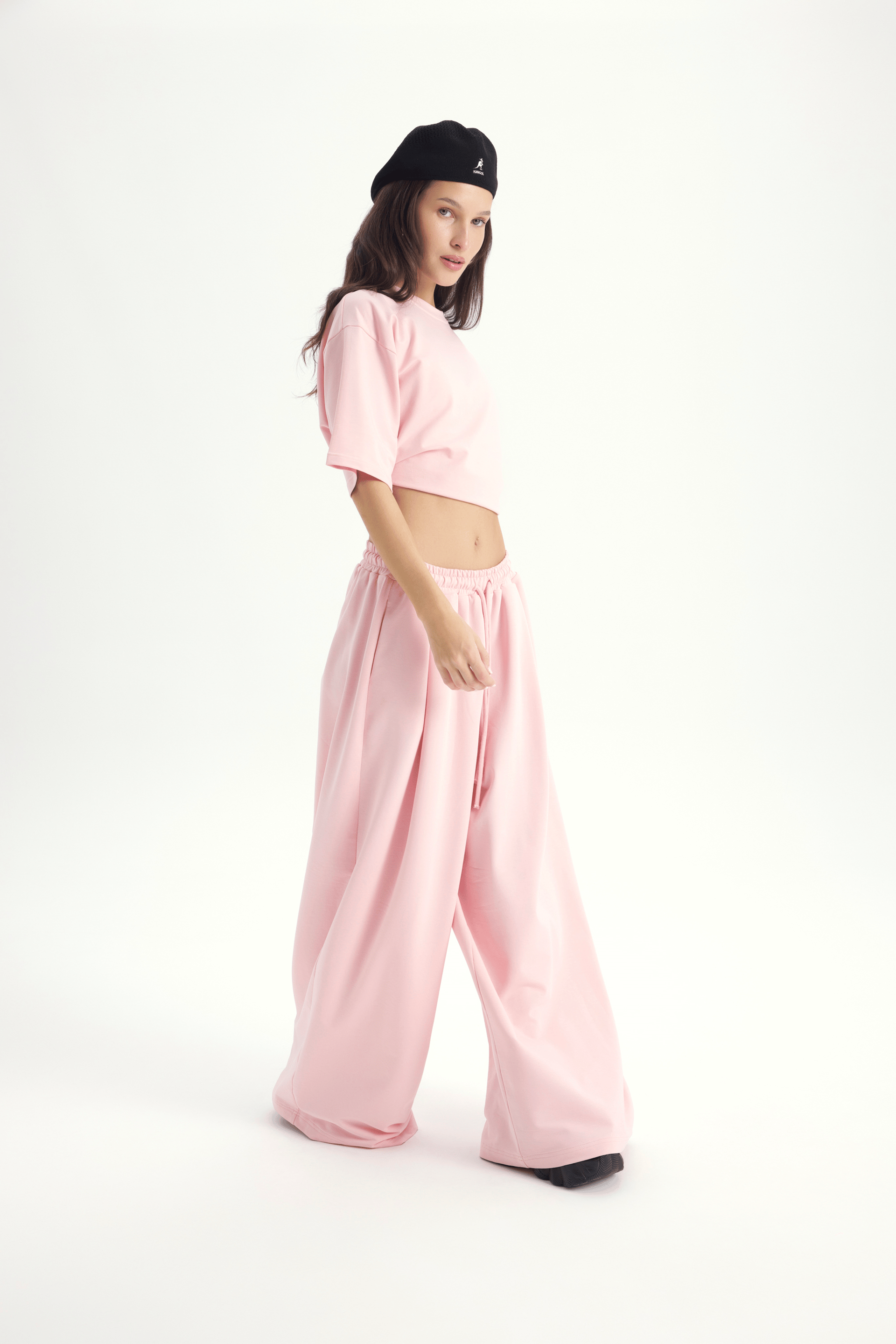 Bruges Oversize Pembe T-Shirt Eşofman Takım