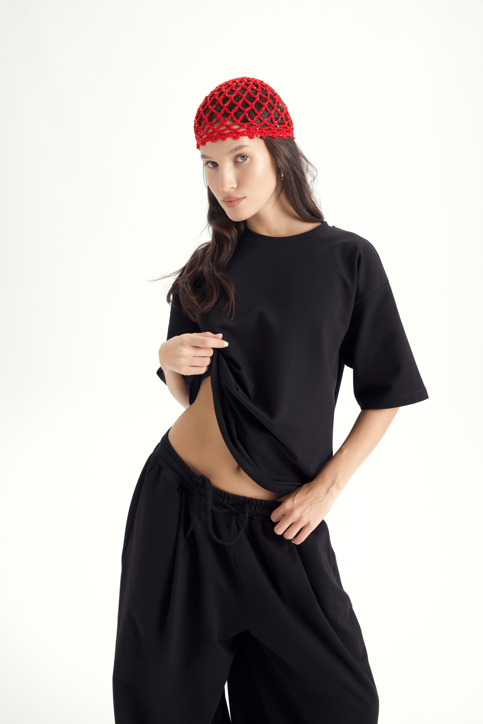 Bruges Oversize Siyah T-Shirt Eşofman Takım