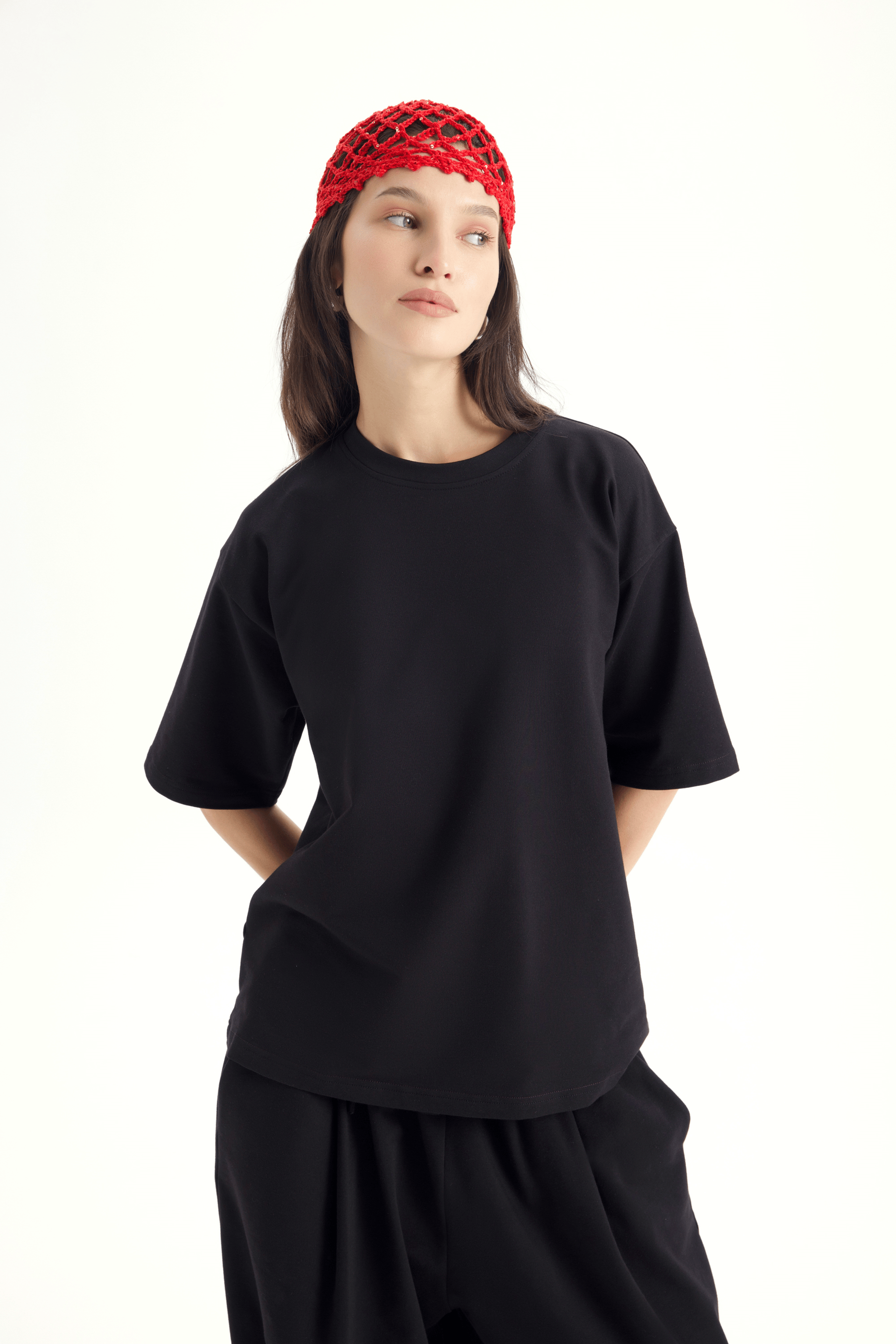 Bruges Oversize Siyah T-Shirt Eşofman Takım