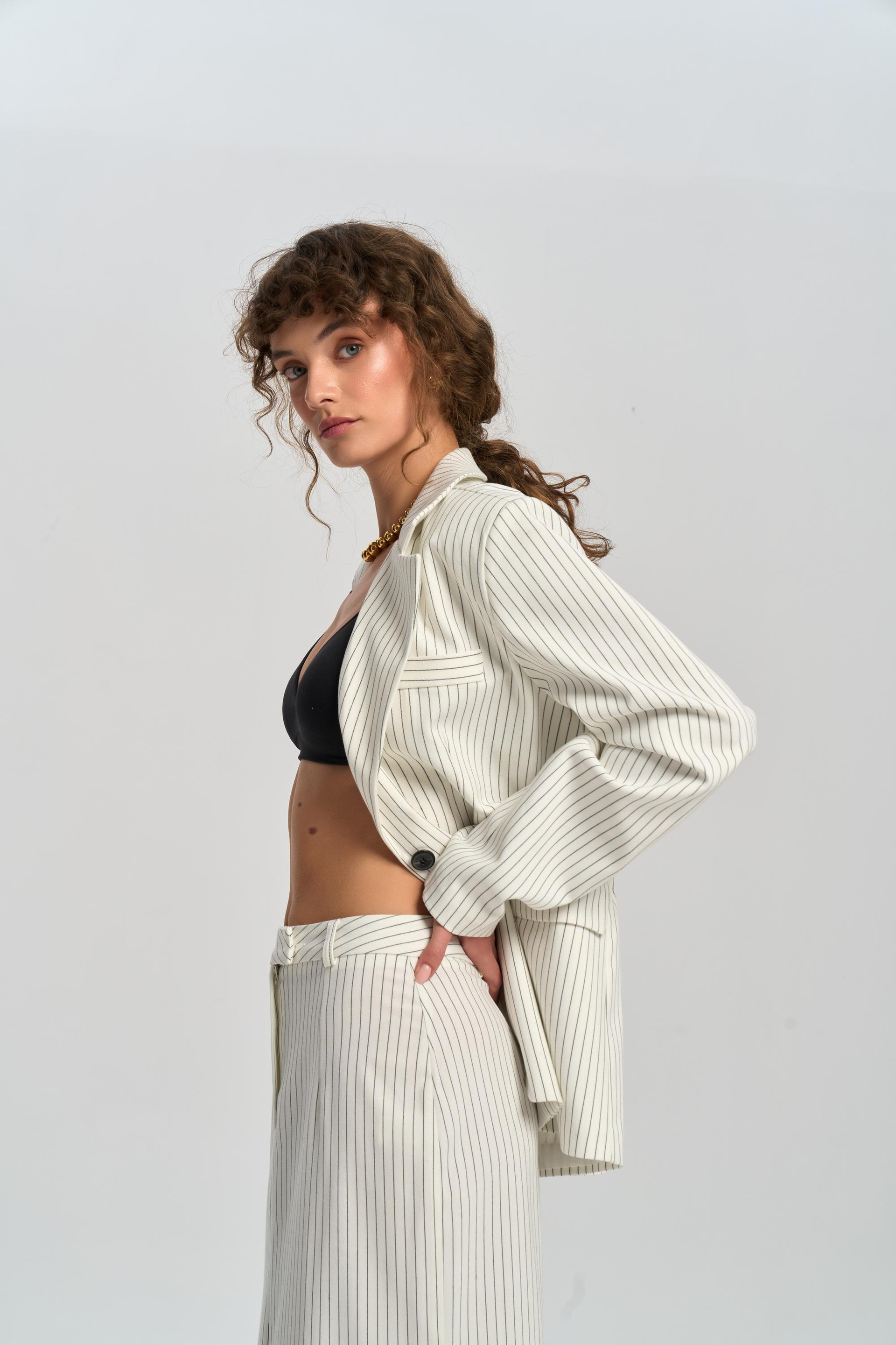 Bruno Striped Ecru Skirt