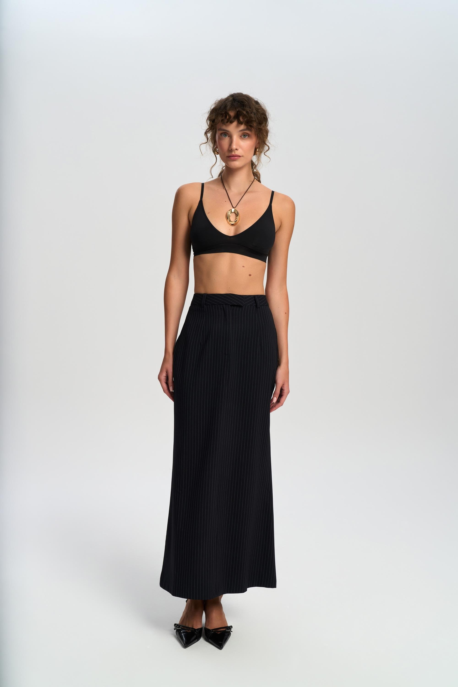 Bruno Striped Navy Skirt