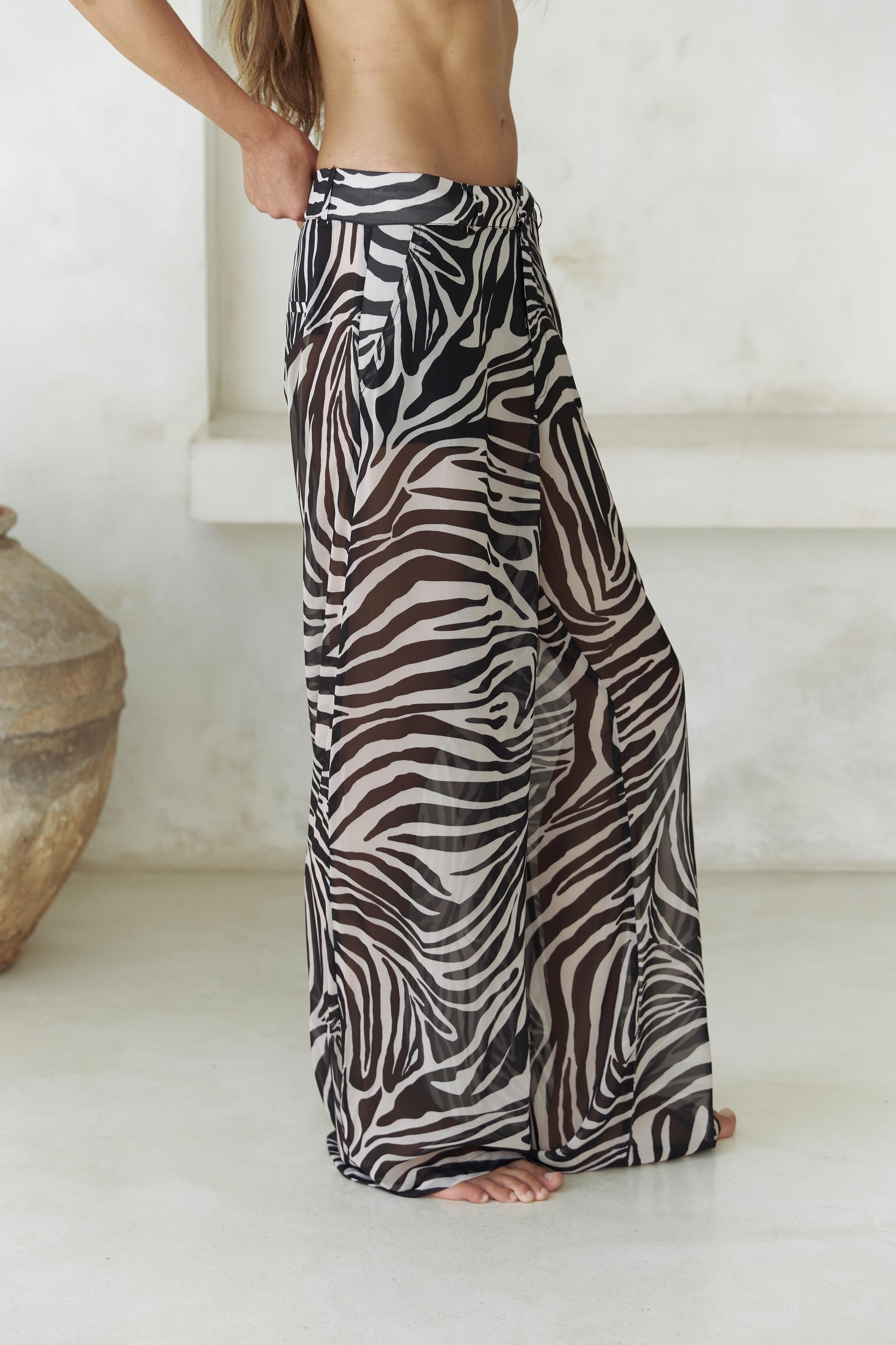 Budiono Transparan Patlı Siyah Pantolon