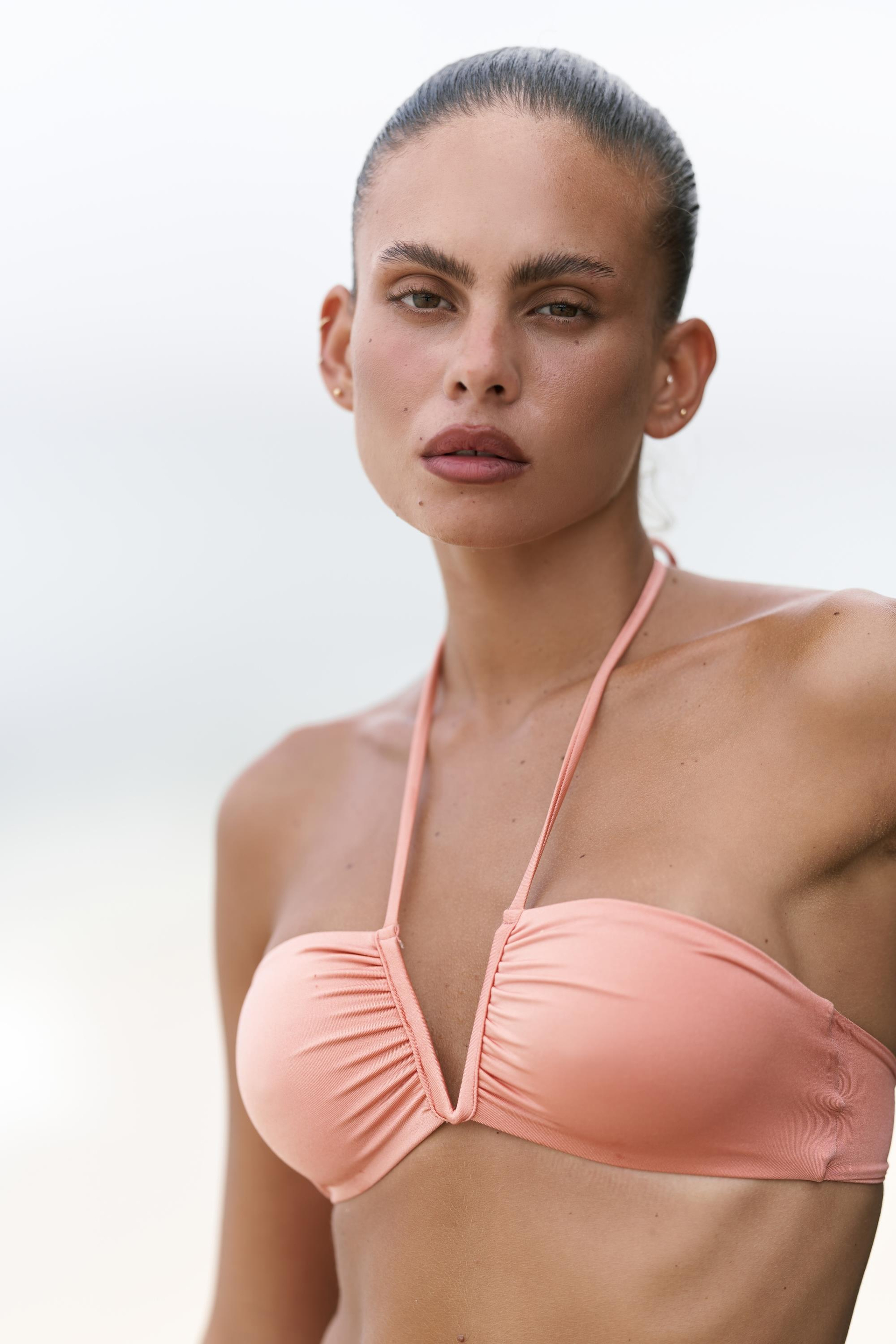 Bunga Bağlamalı  Büzgü Detay Bikini Üstü - SOMON