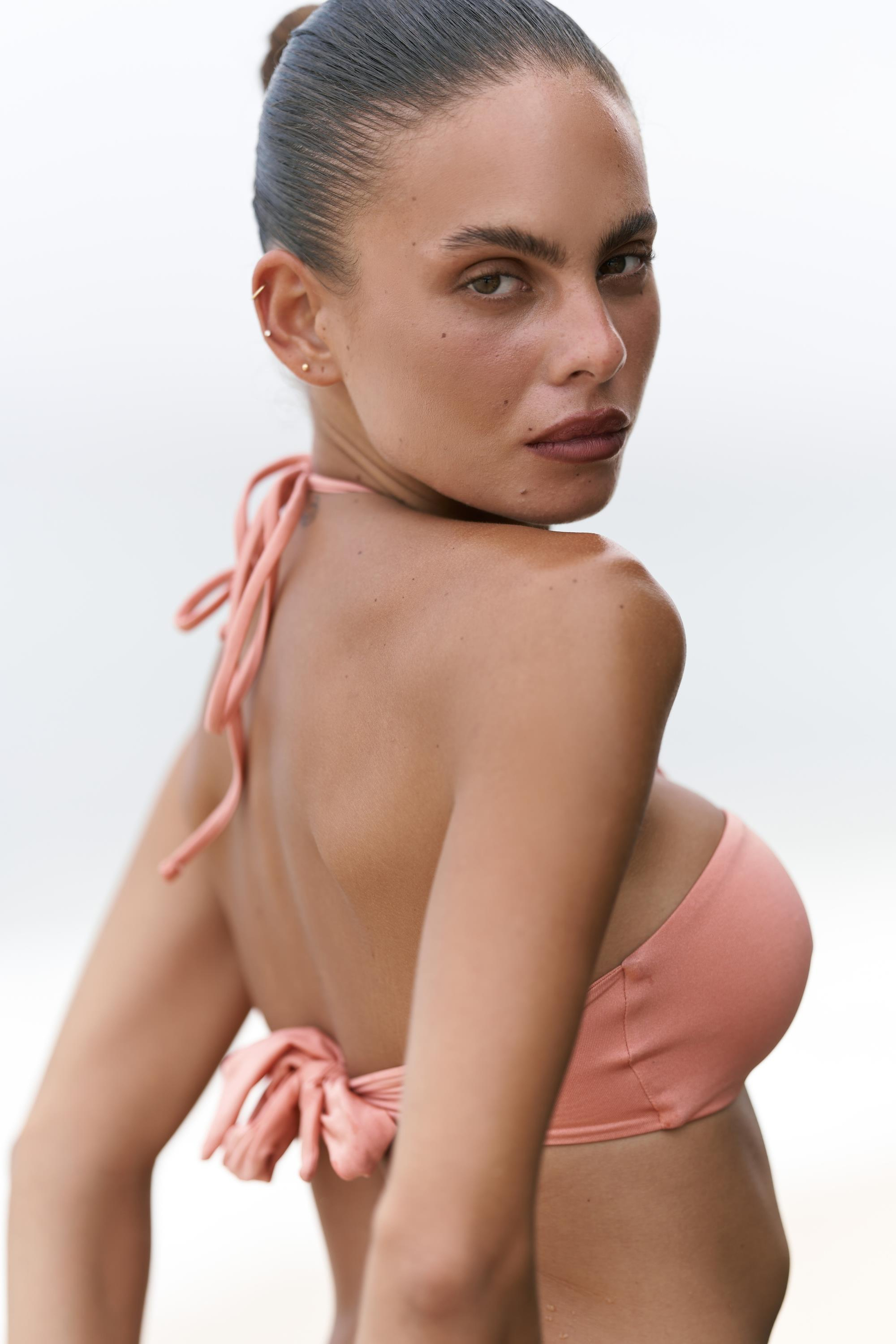 Bunga Bağlamalı  Büzgü Detay Bikini Üstü - SOMON