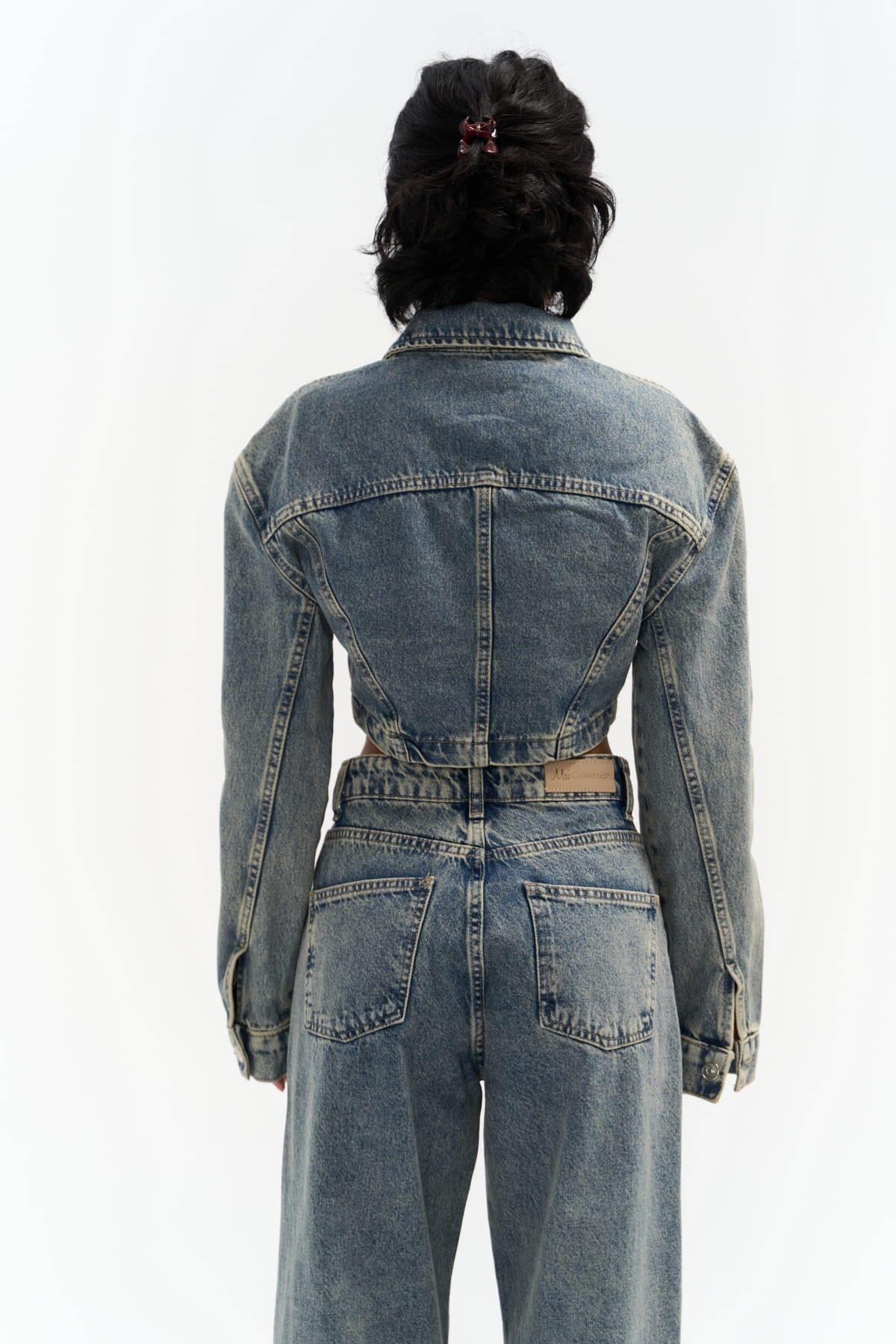 Mai Collection Cali Dirty Green Denim Jacket