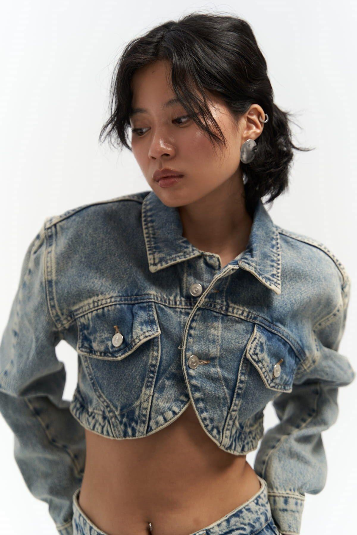 Mai Collection Cali Dirty Green Denim Jacket