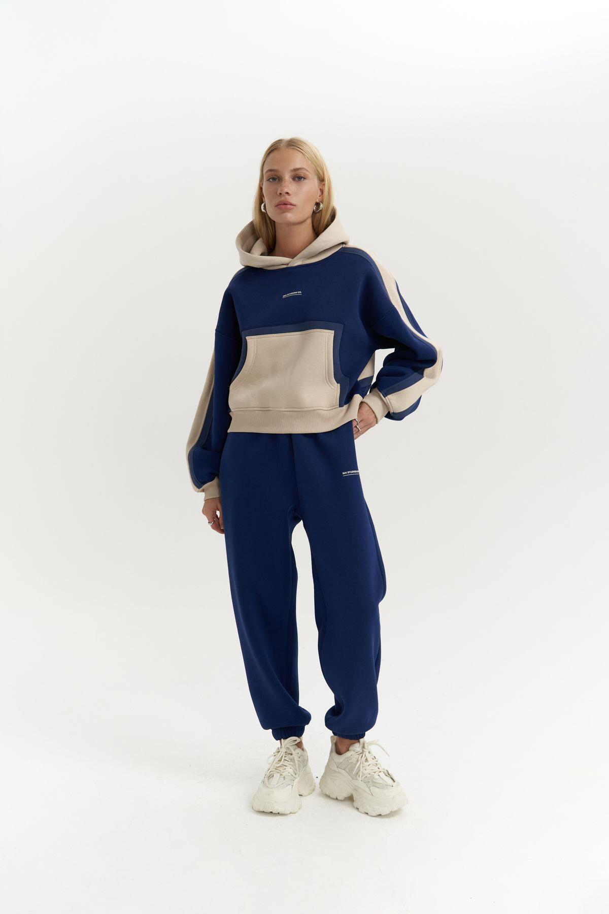 Calix Navy Blue Tracksuit with Contrast Trim