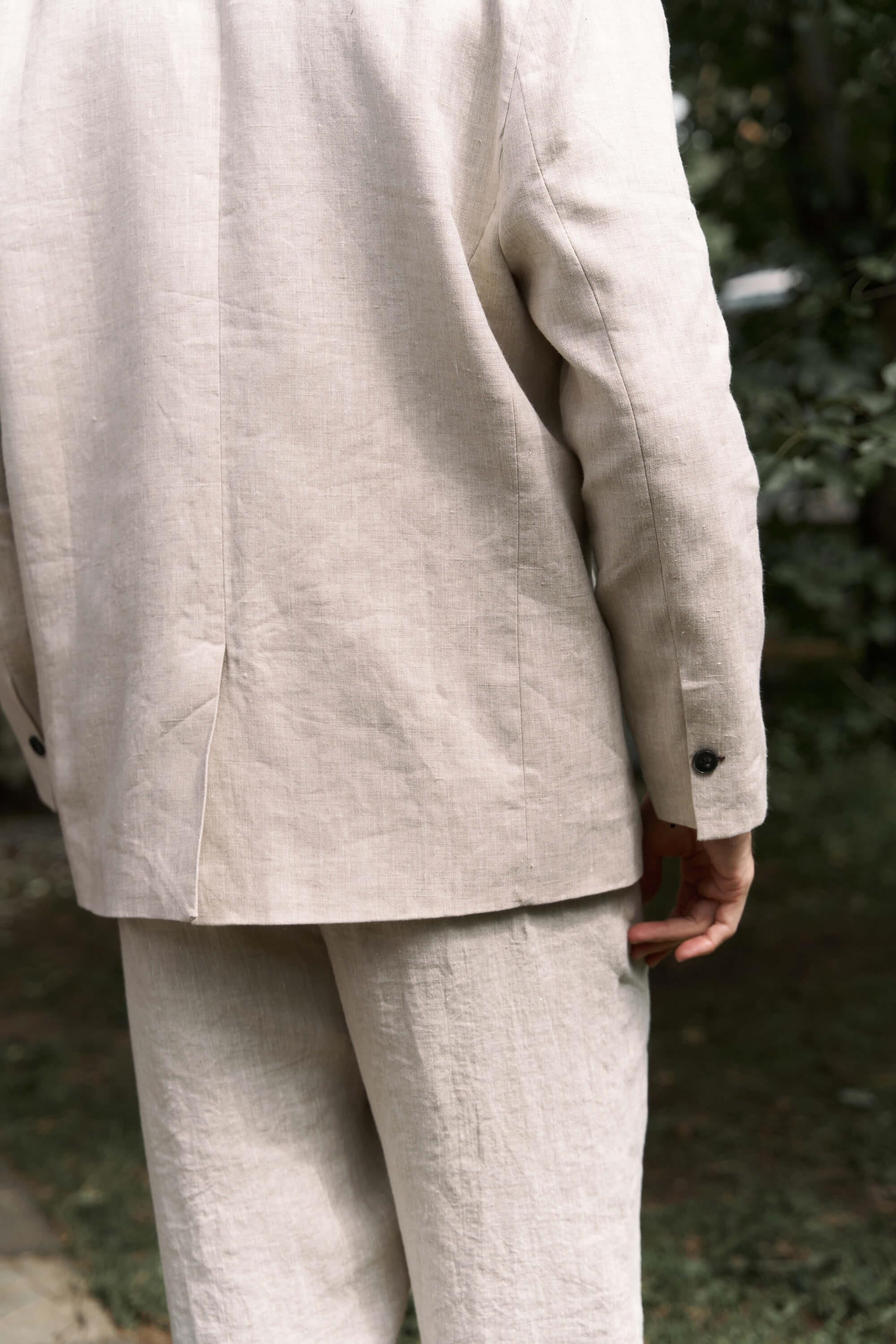 Carlo Naturel Keten Erkek Blazer