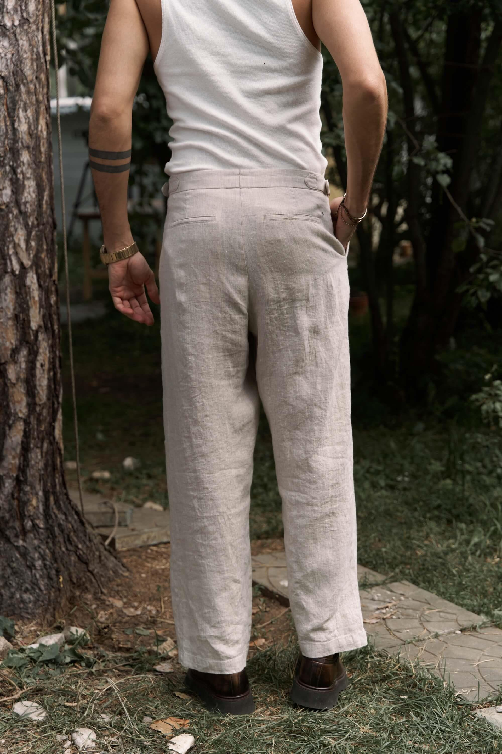 Carlo Naturel Keten Erkek Pantolon