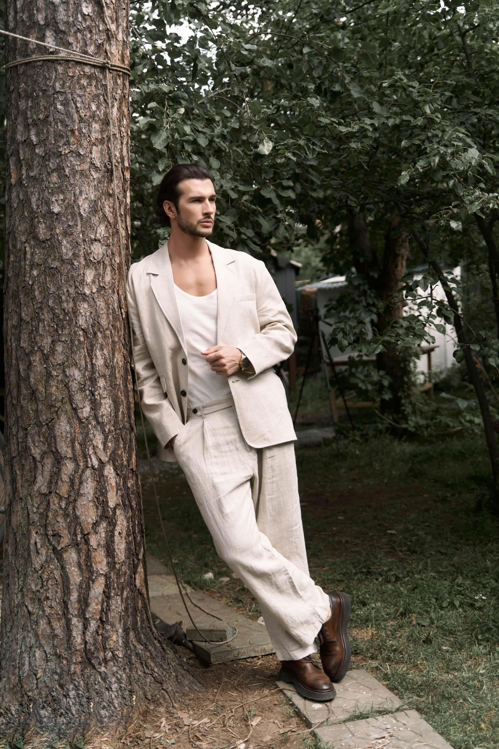 Carlo Naturel Keten Erkek Pantolon