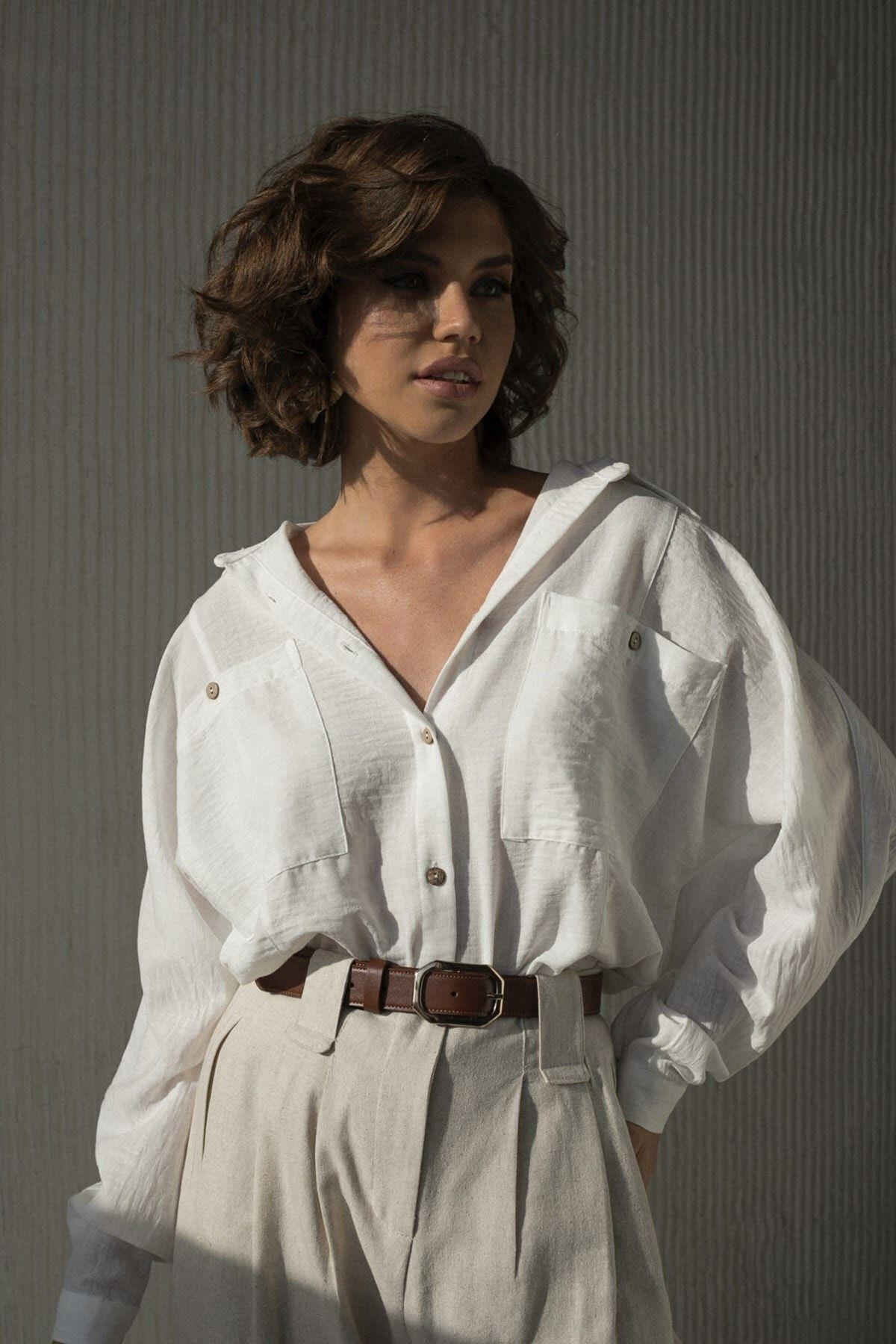 Bohemai Carrot Beige Linen Trousers