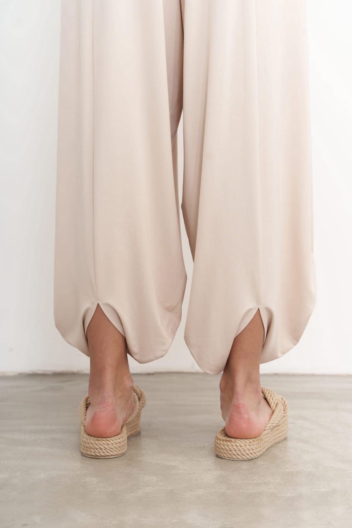 Casey Bej Crop Pantolon Takım