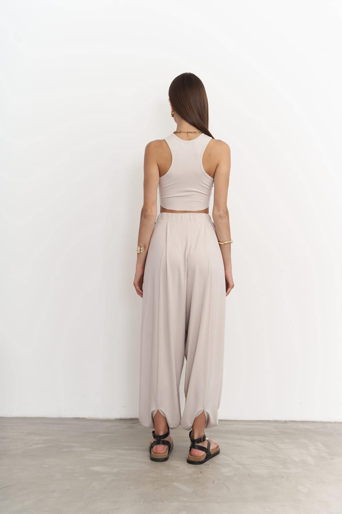 Casey Gray Crop & Pants Set
