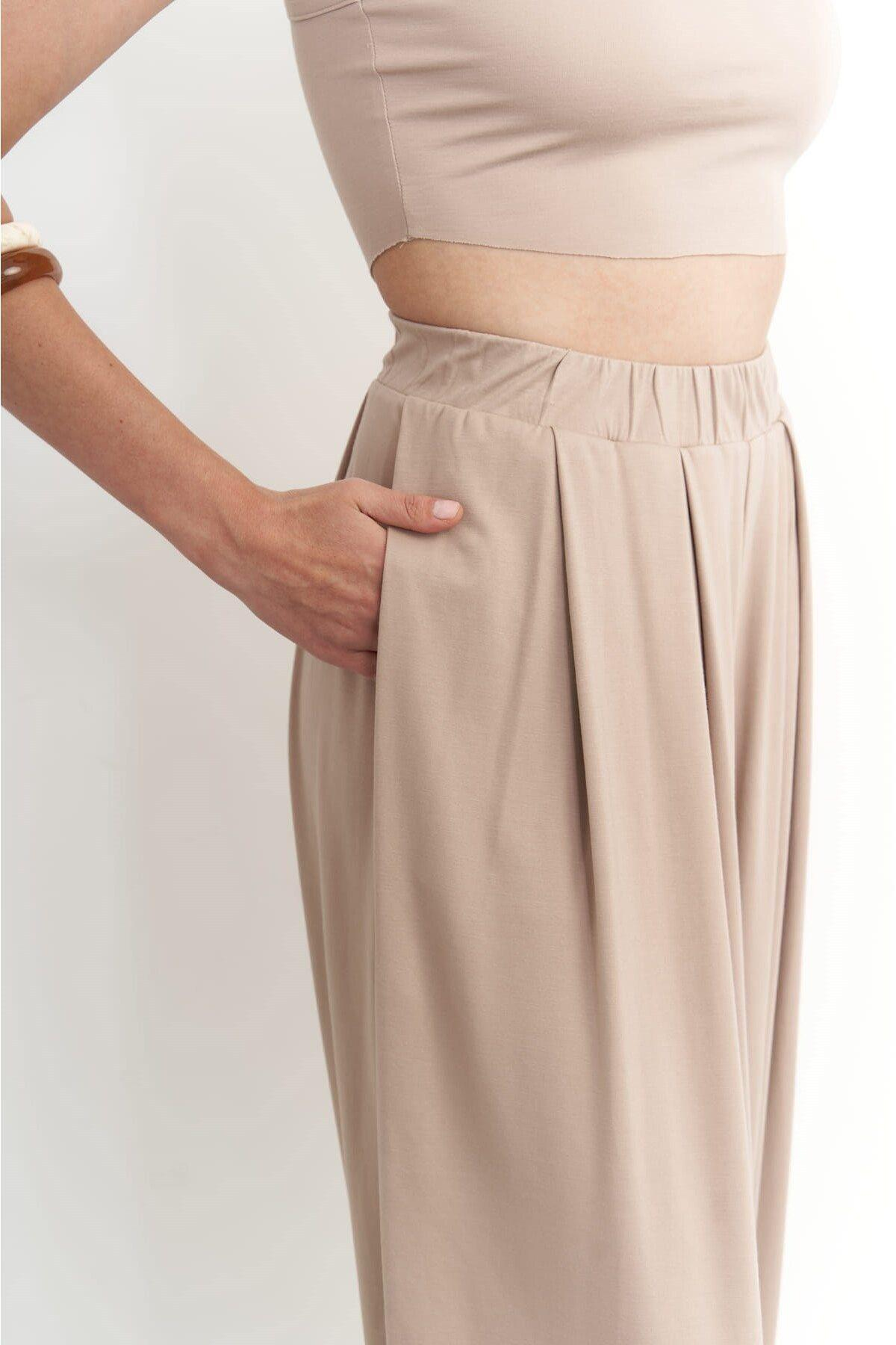 Casey Dark Beige Crop & Pants Set