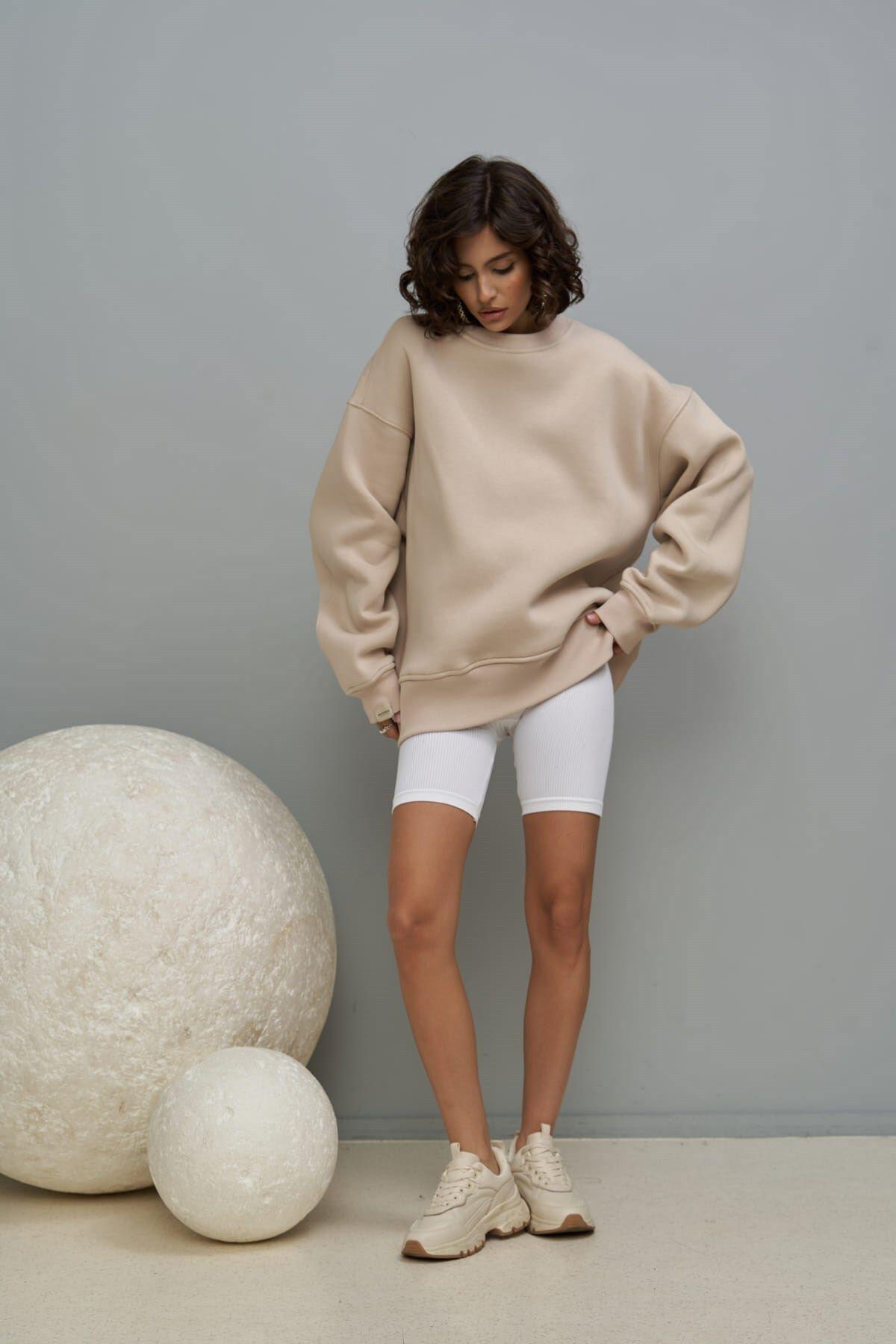 Cashback Beige Oversize Sweatshirt