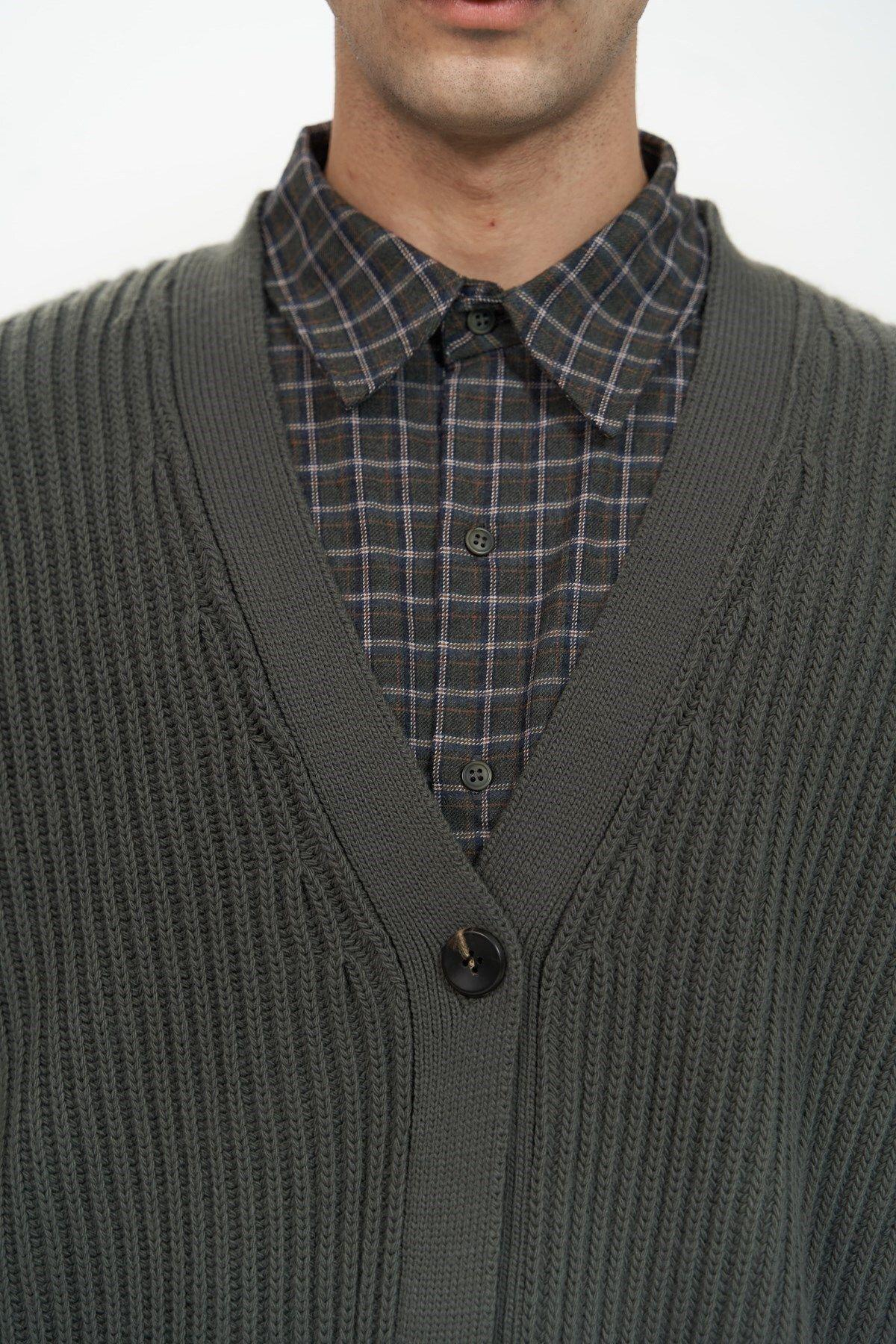 Cassian Men's Anthracite Knit Cardigan