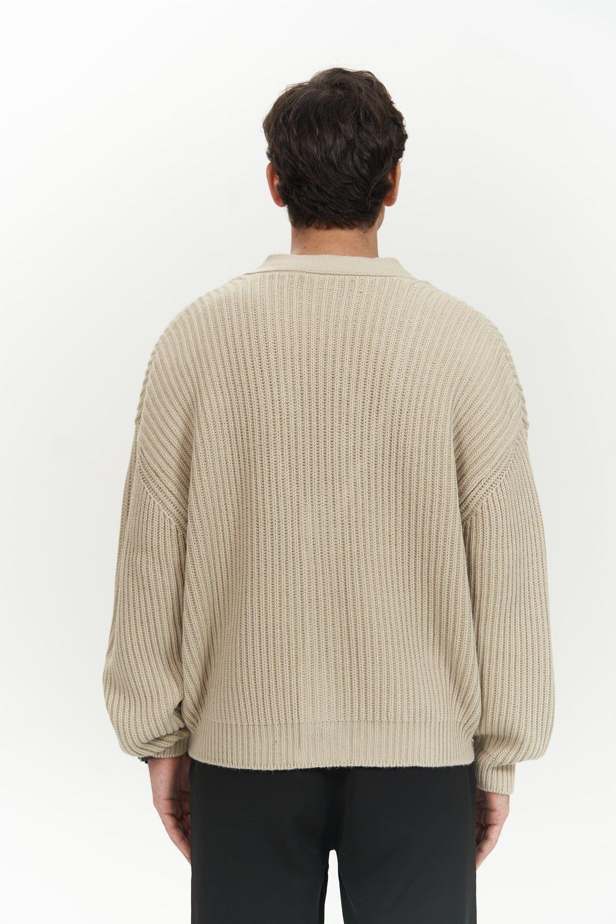 Cassian Bej Erkek Triko Hırka