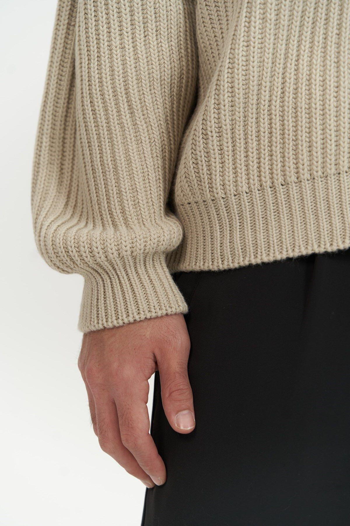 Cassian Bej Erkek Triko Hırka