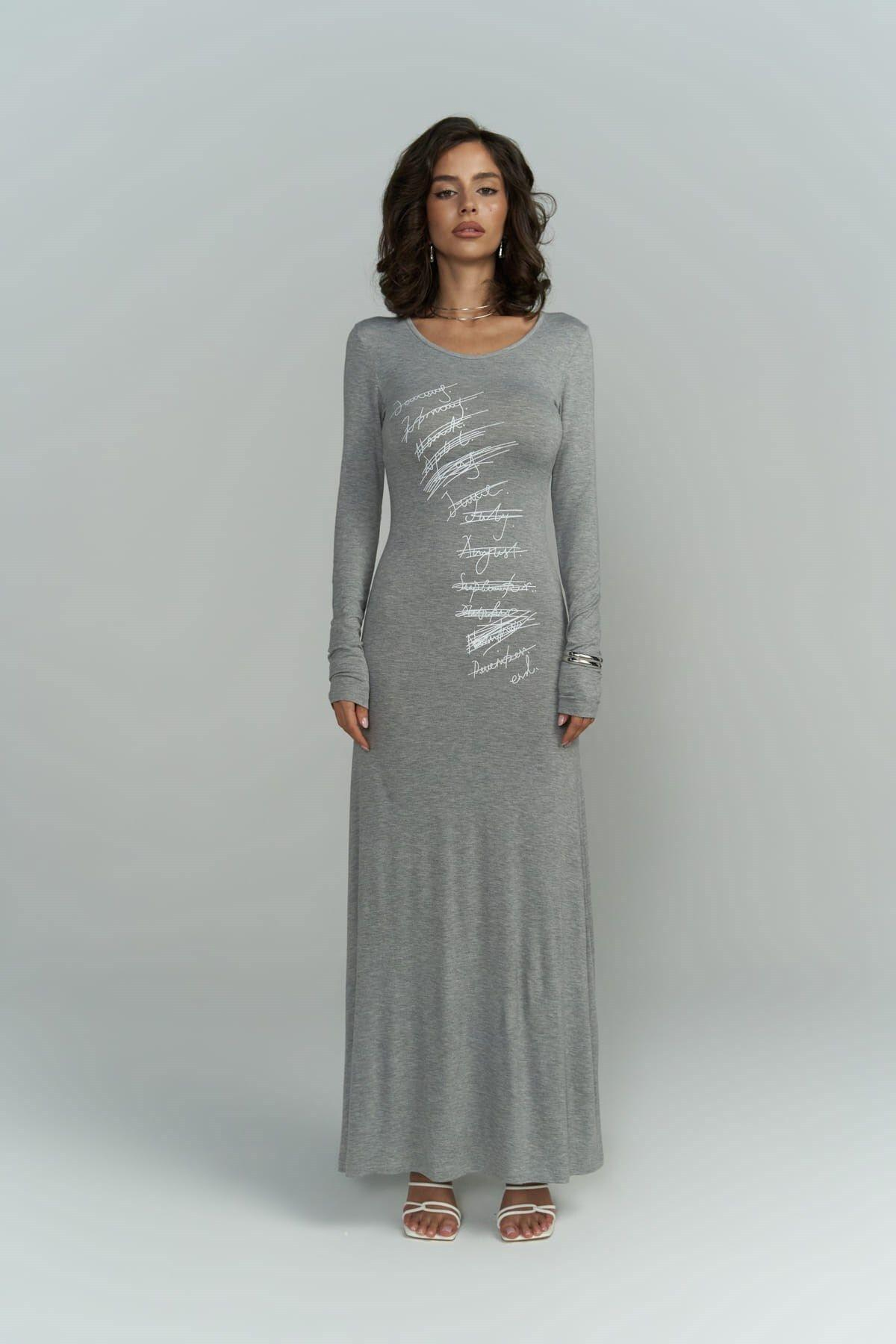 Ceria Gray Long Dress