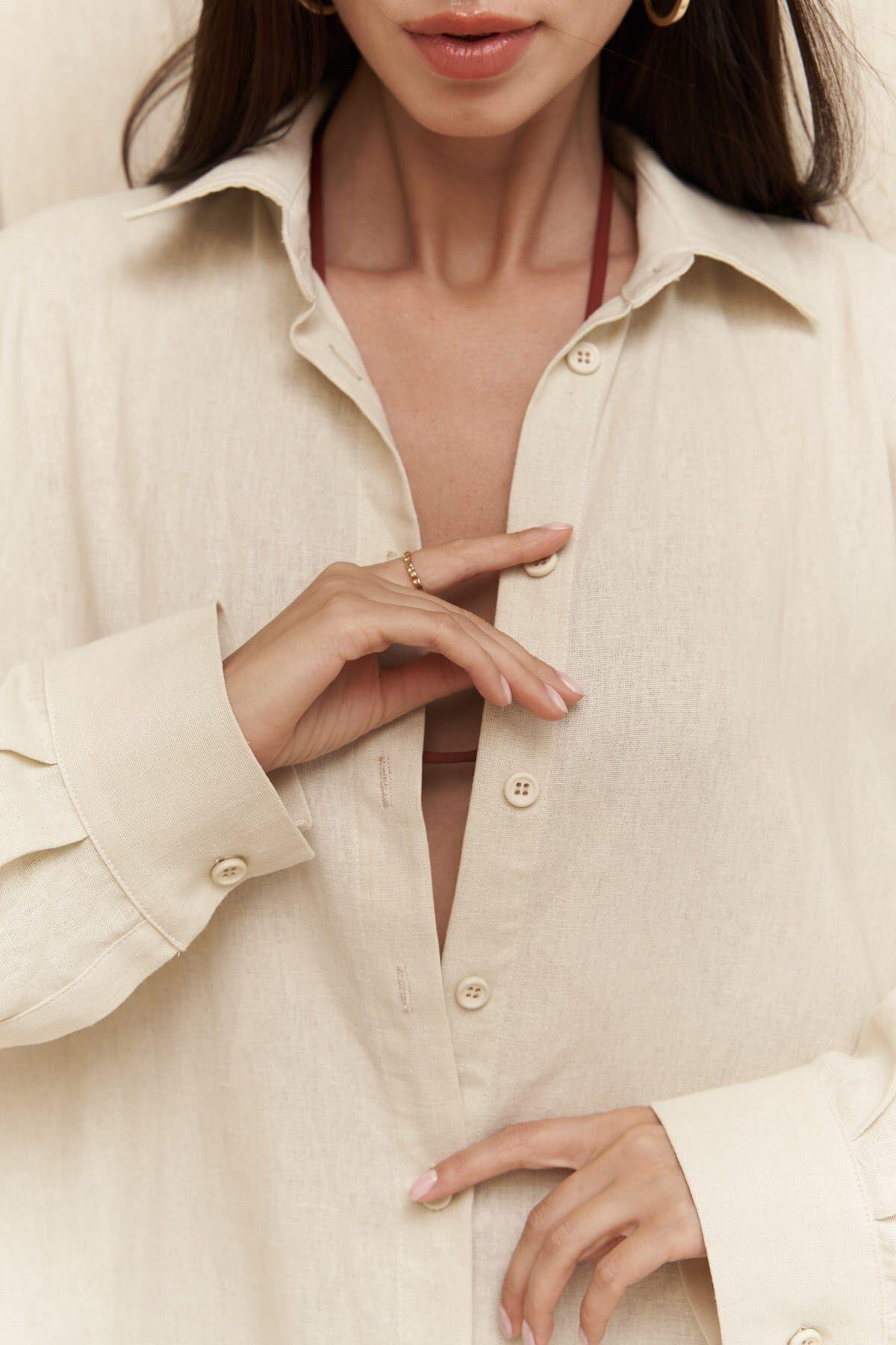 Charlotte Ecru Linen Skirt