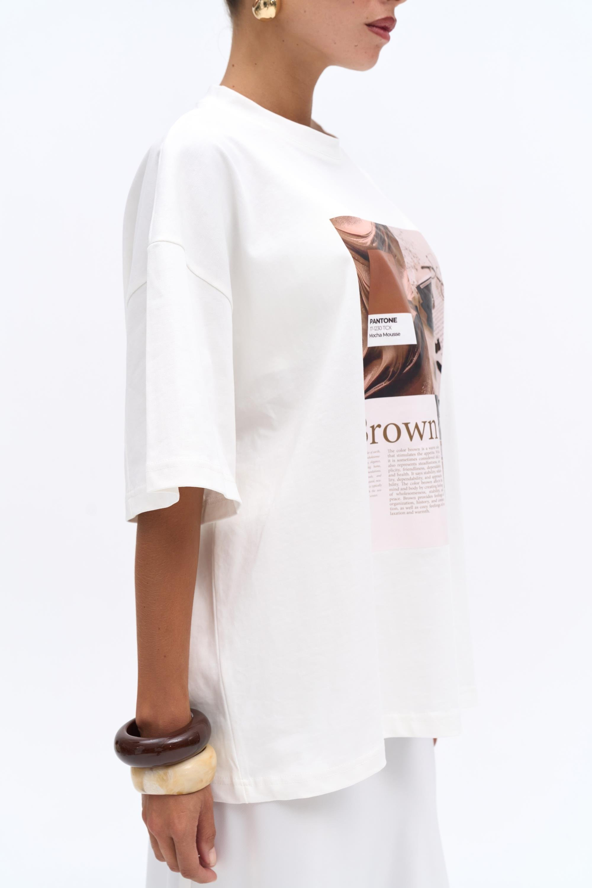 Chocolate Oversize Beyaz T-Shirt