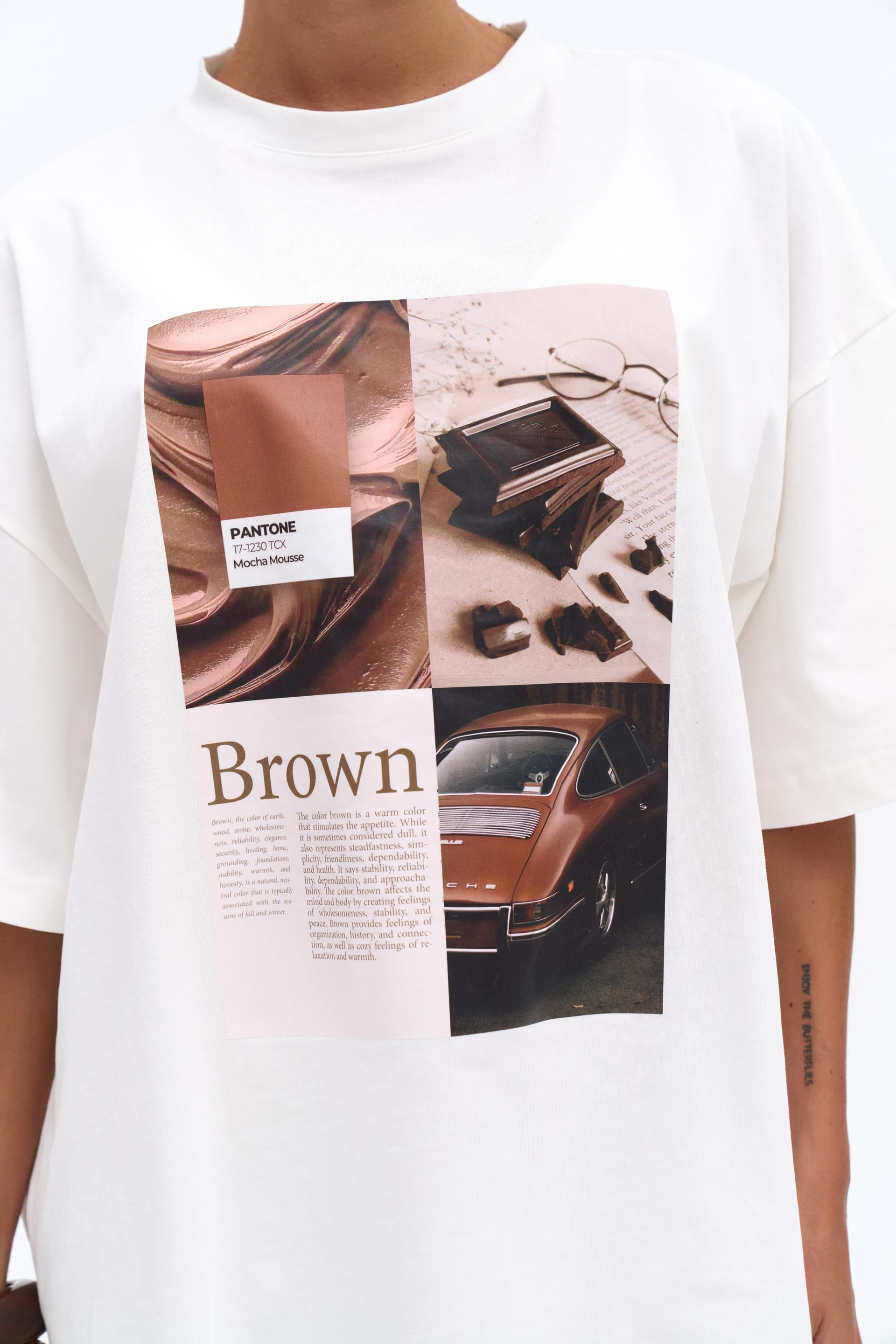 Chocolate Oversize Beyaz T-Shirt
