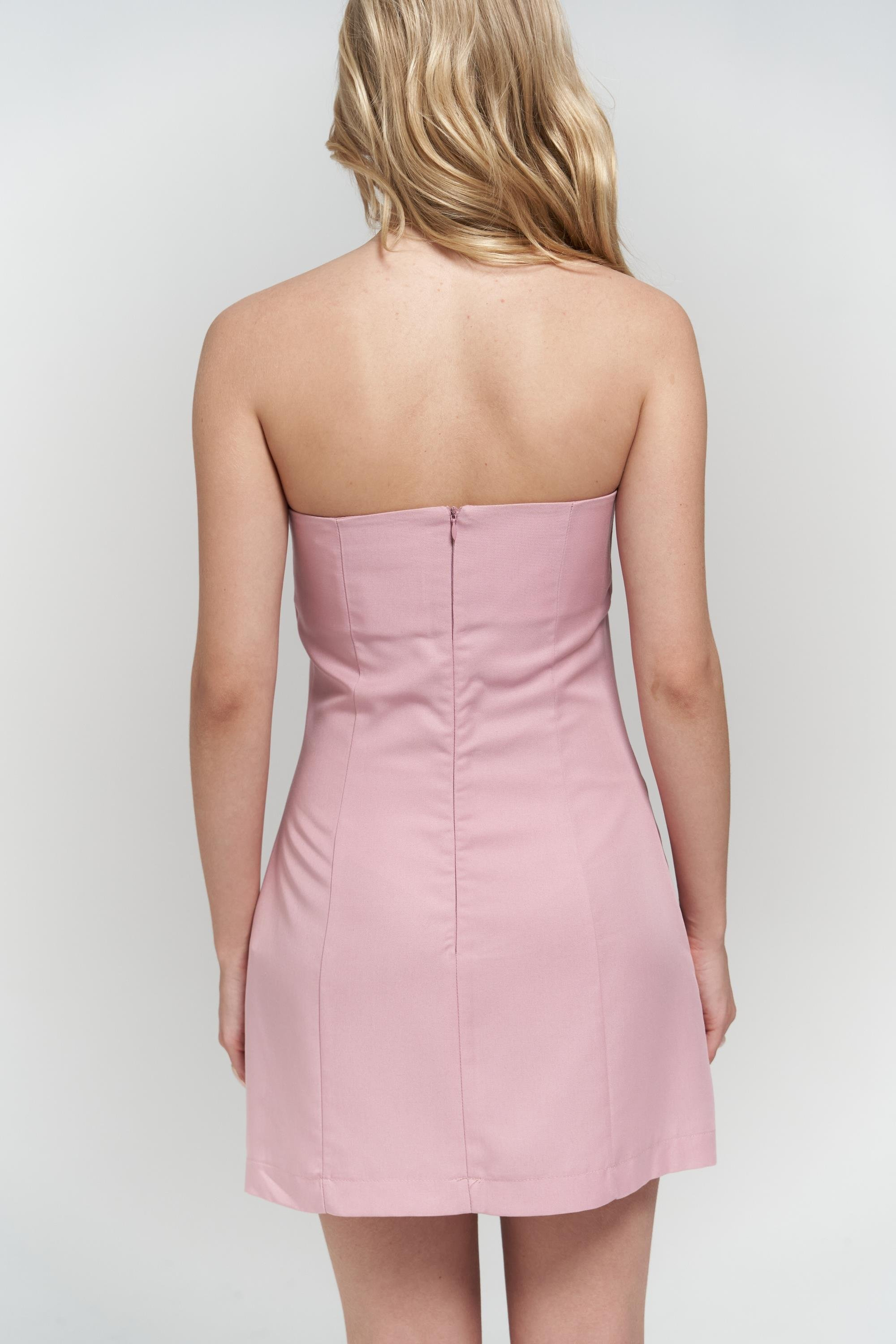 Clara Straplez Pembe Elbise