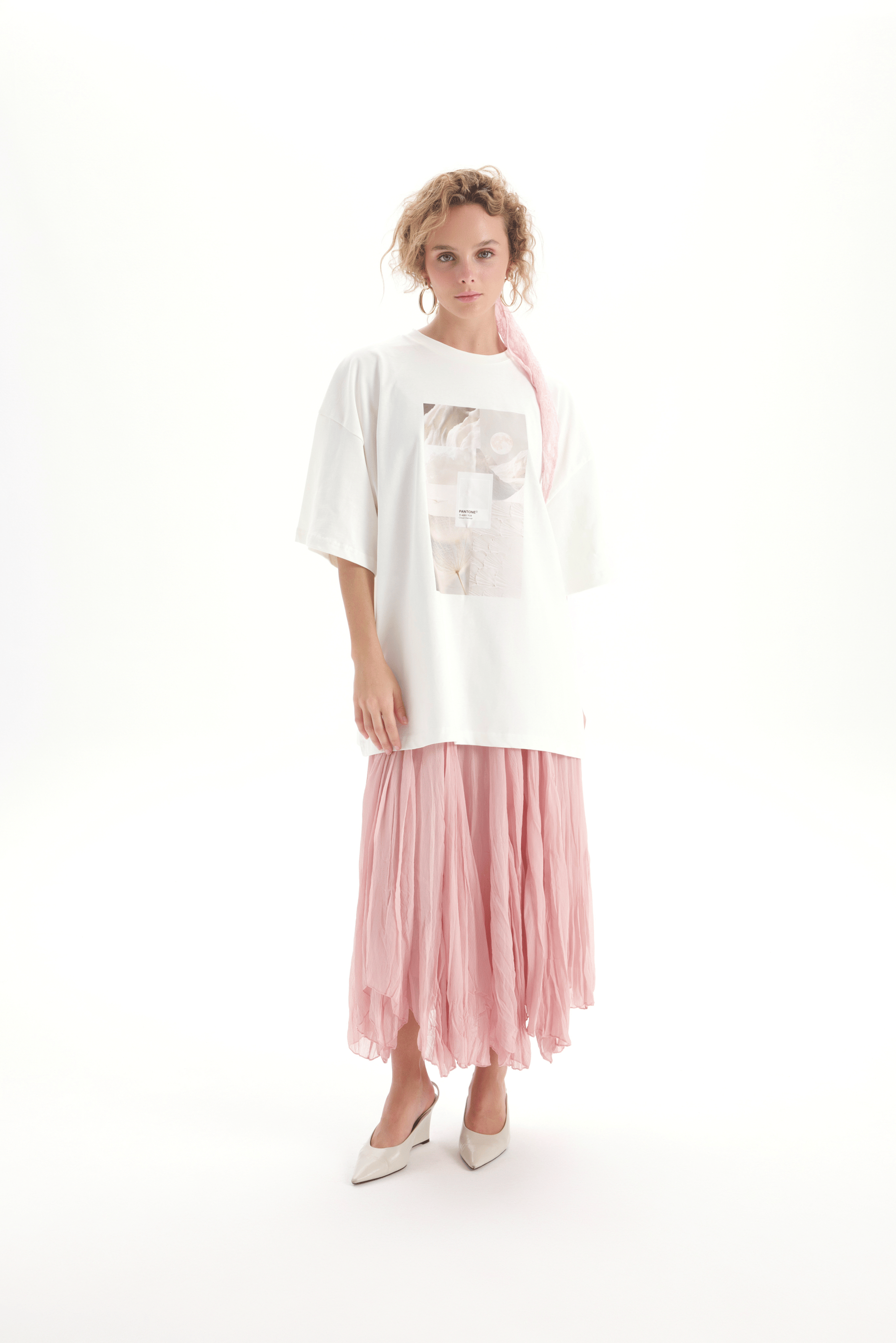 Cloud Dancer Beyaz Oversize T-Shirt