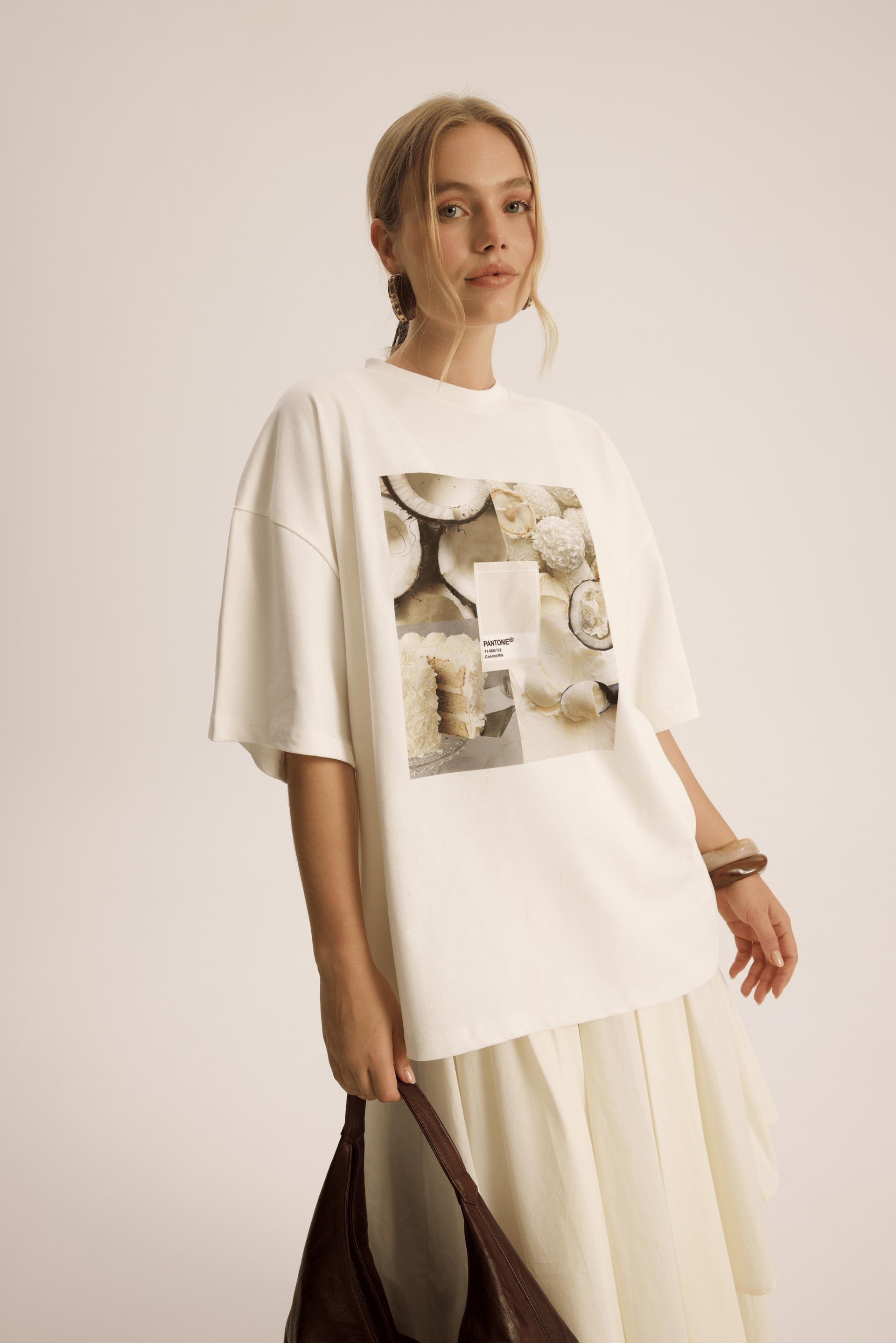 Coconut Milk Beyaz Oversize T-Shirt
