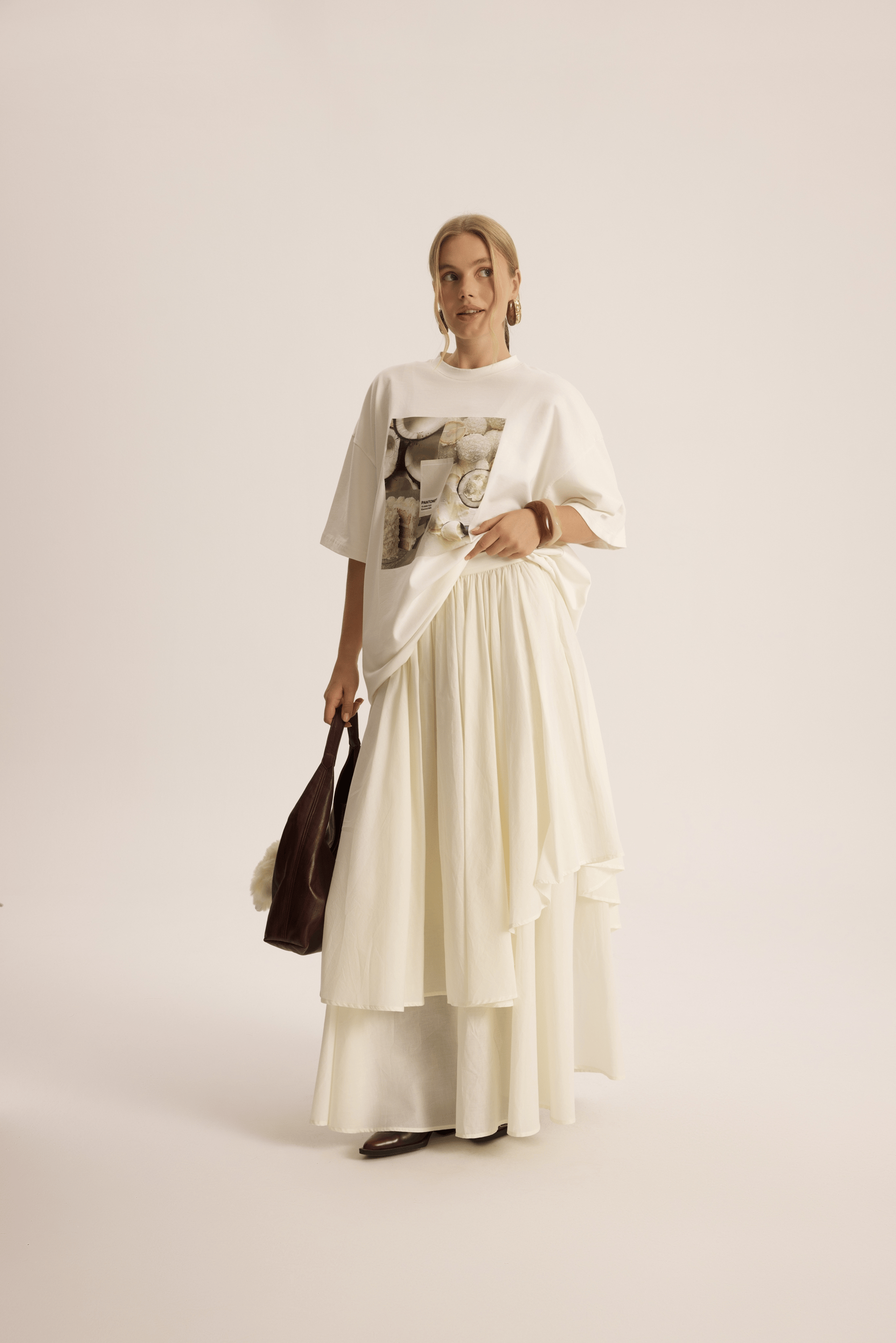 Coconut Milk Beyaz Oversize T-Shirt