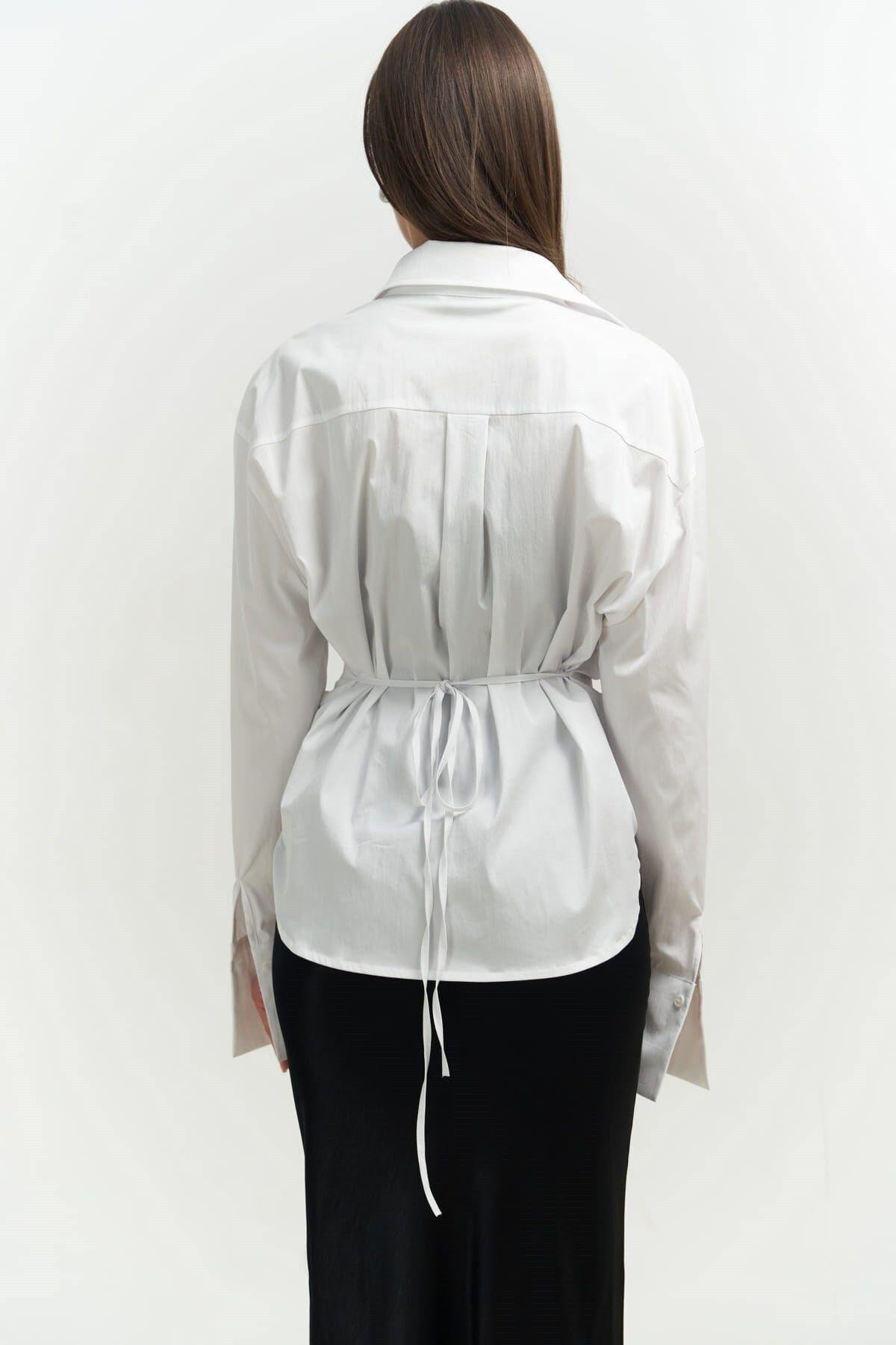 Coline İp Detaylı Beyaz Gömlek