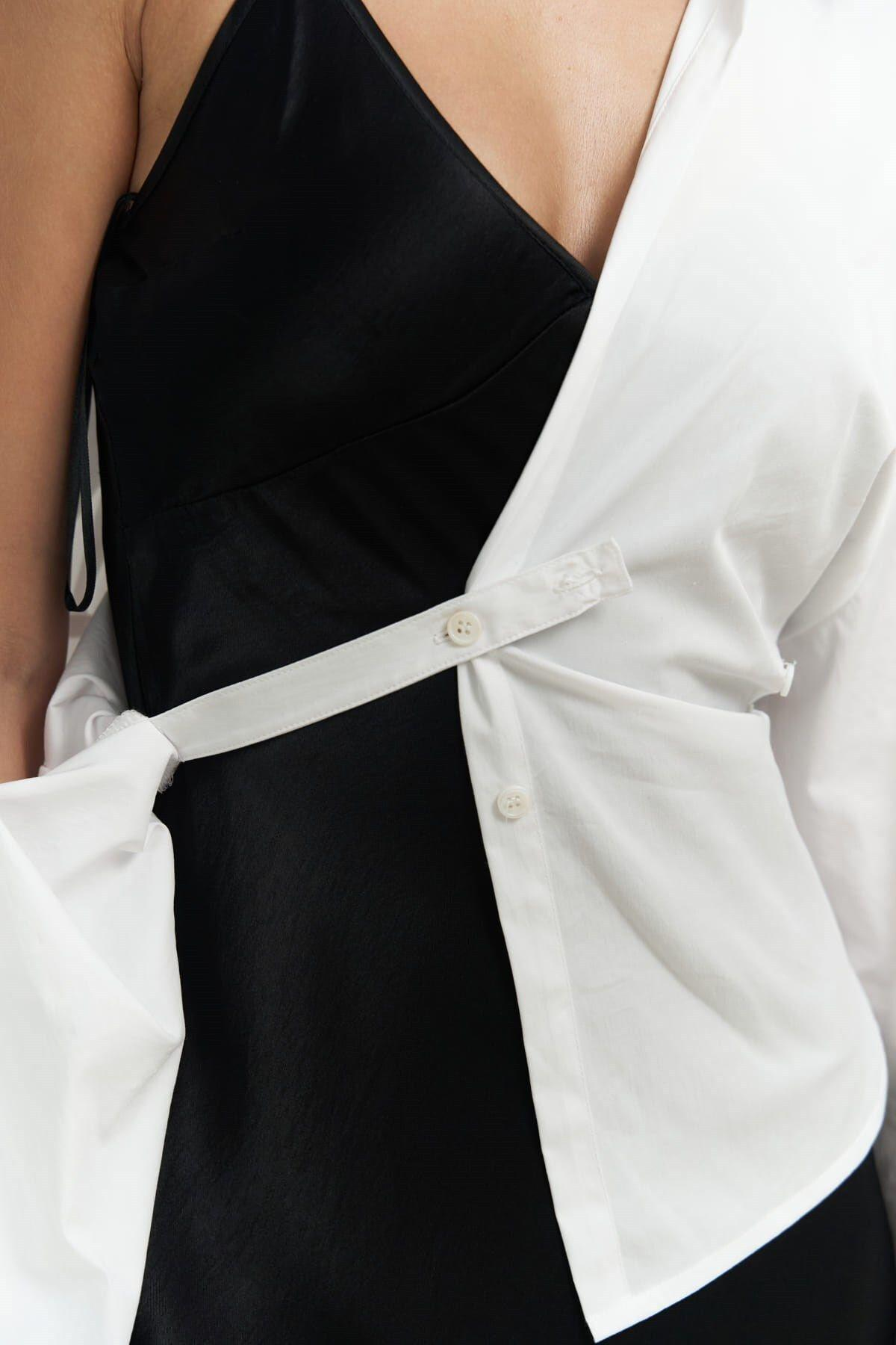 Coline İp Detaylı Beyaz Gömlek