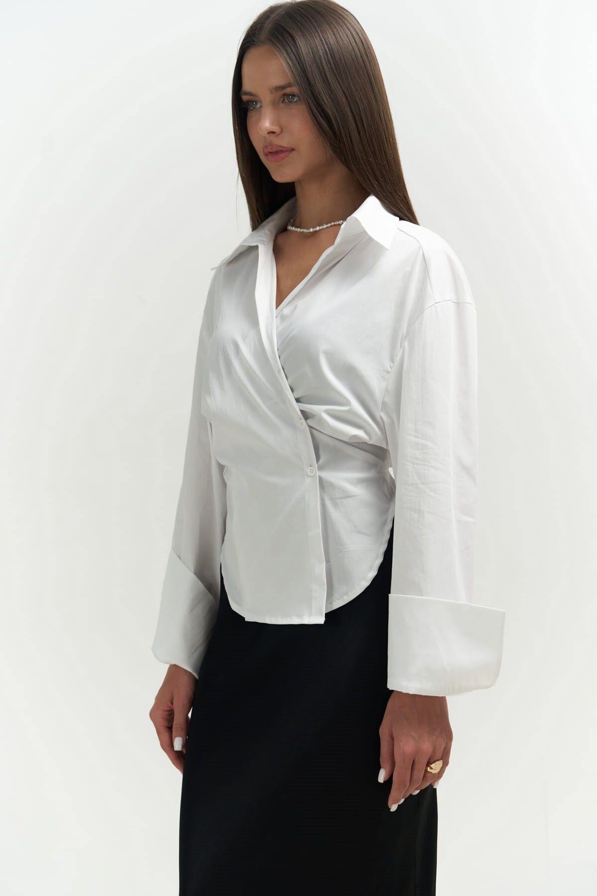 Coline İp Detaylı Beyaz Gömlek