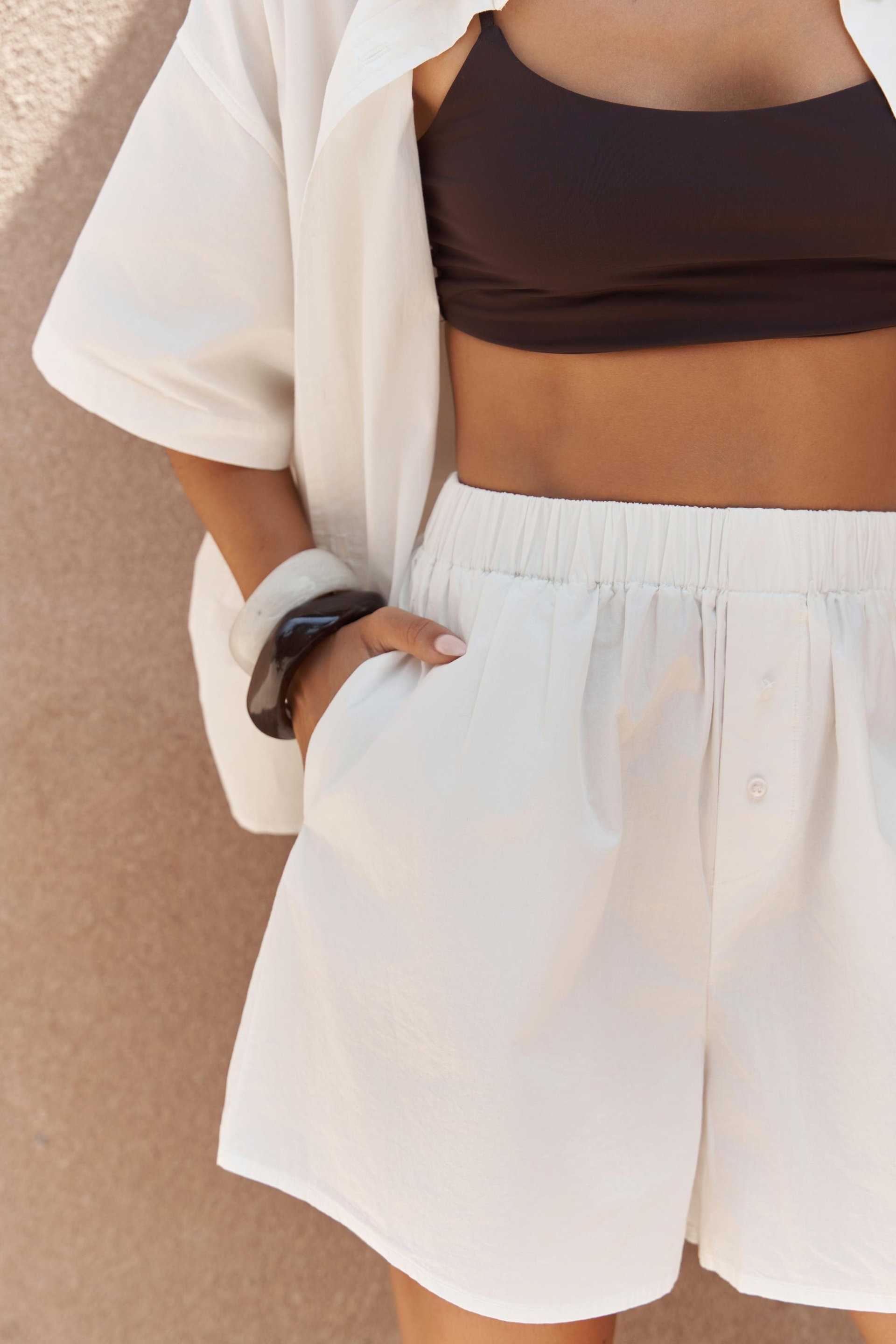 Corfu Ekru Gömlek Şort Takım