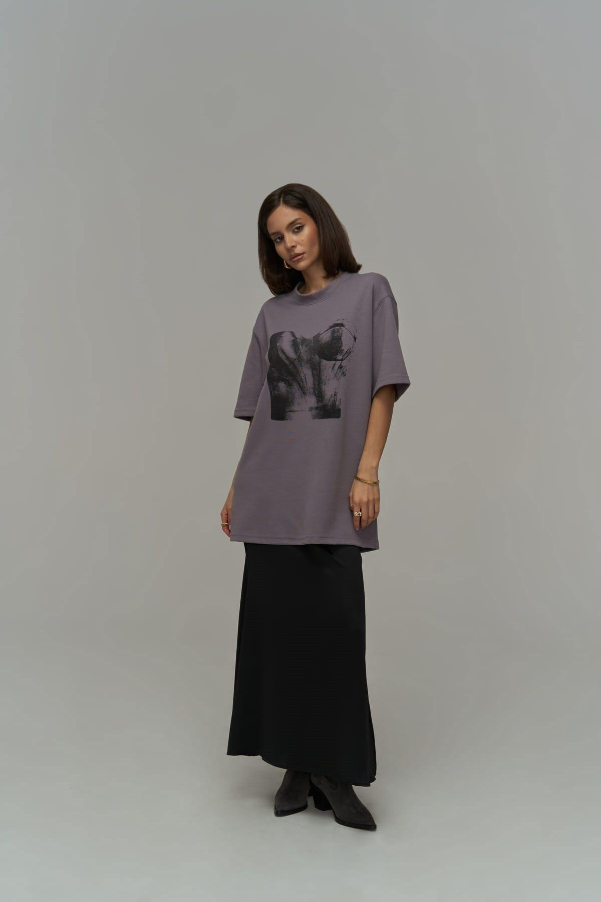 Corset Taupe Lilac Oversized T-Shirt
