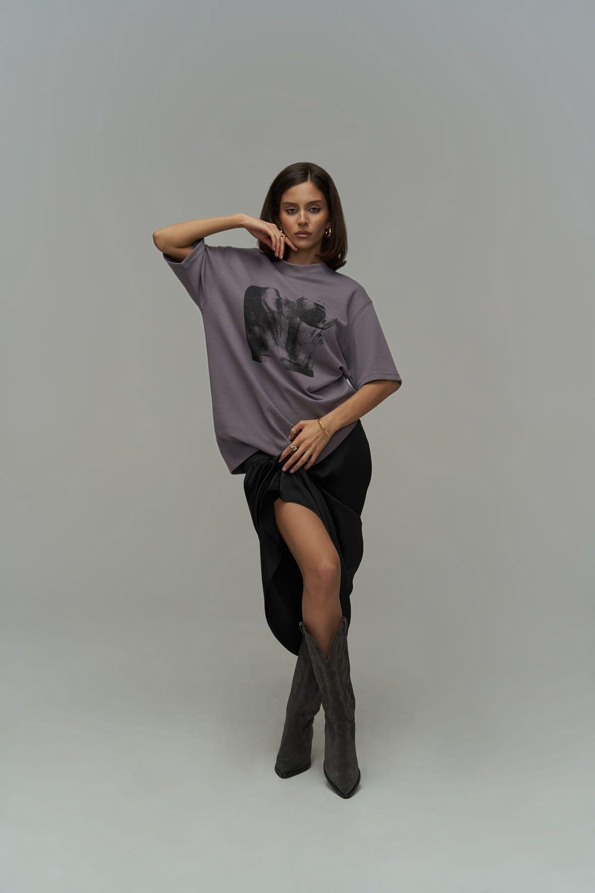 Corset Taupe Lilac Oversized T-Shirt