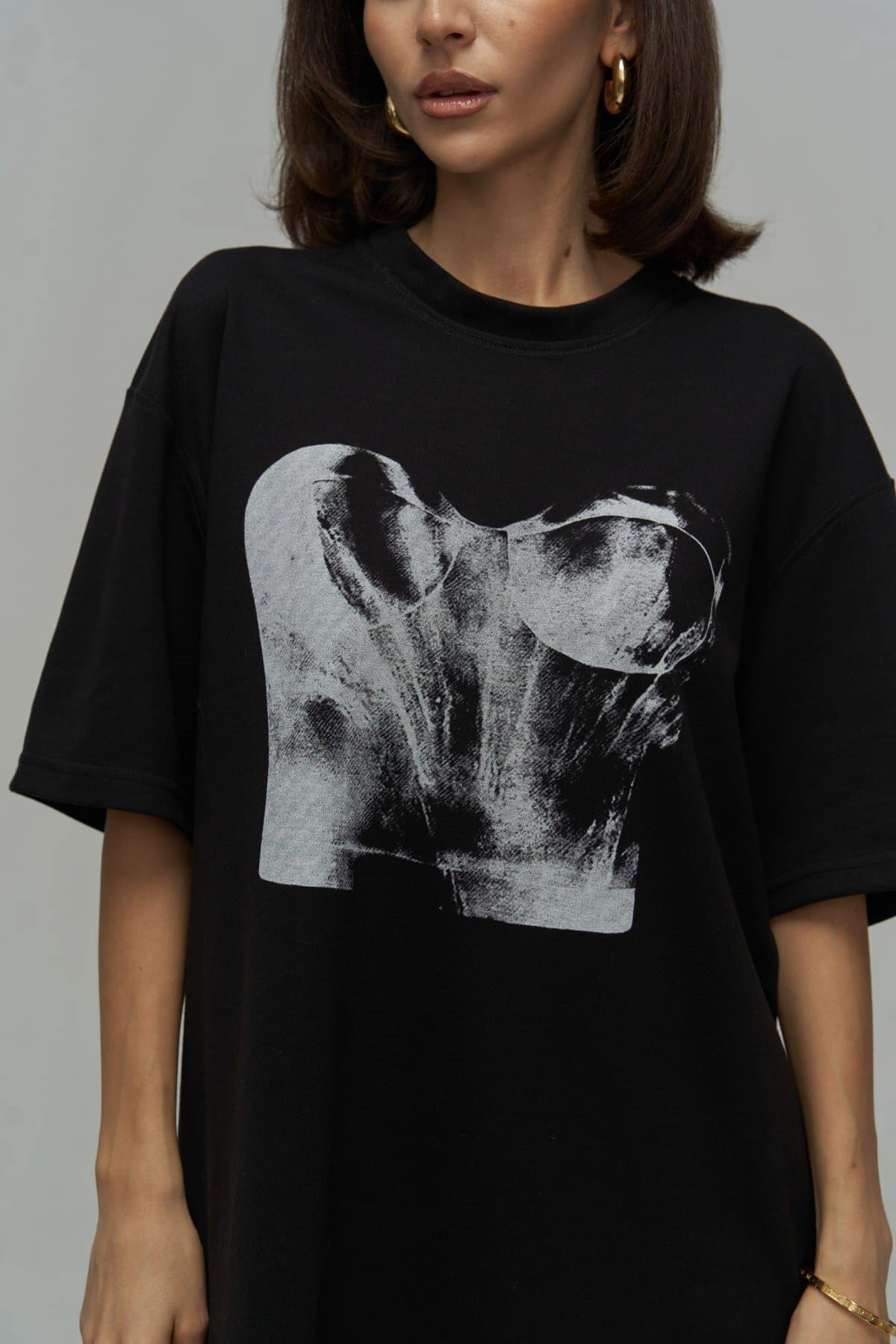 Corset Black Oversized T-Shirt