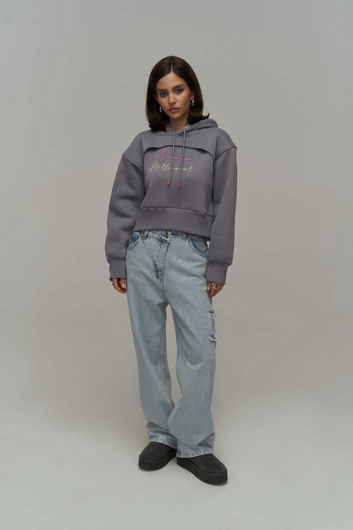 Creative Smoke Crop Sweatshirt